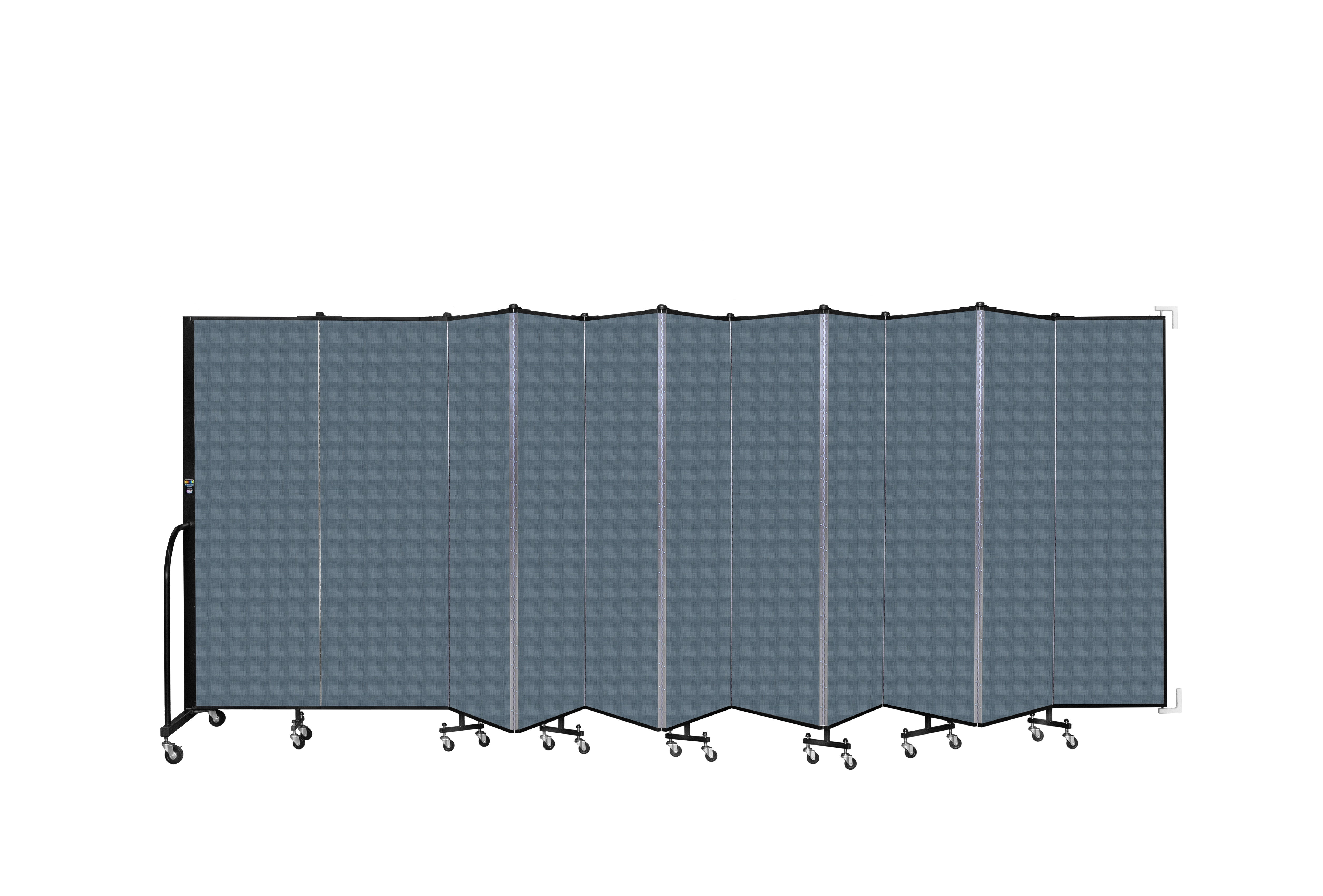 Wallmount Room Divider - 6'H x 20' 2"L - 11 Panel, Lake, Fabric