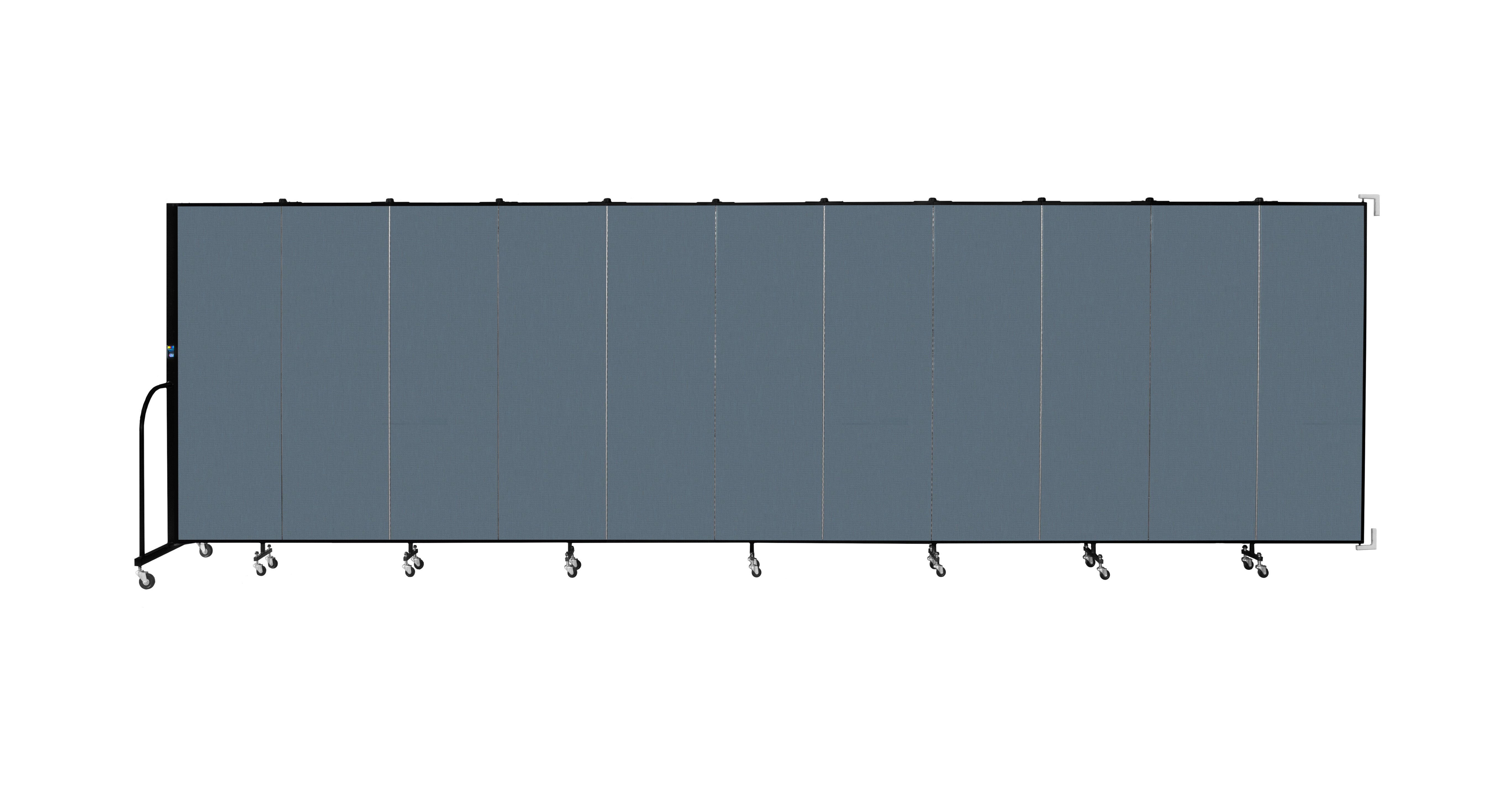 Wallmount Room Divider - 6'H x 20' 2"L - 11 Panel, Lake, Fabric