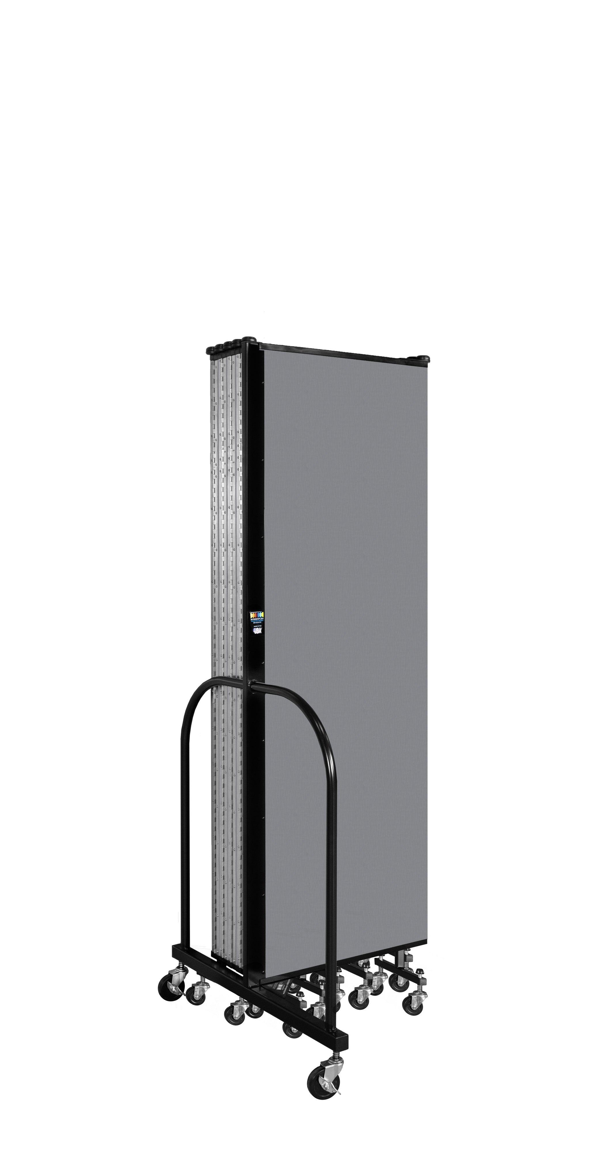 Wallmount Room Divider - 6'H x 20' 2"L - 11 Panel, Stone, Fabric