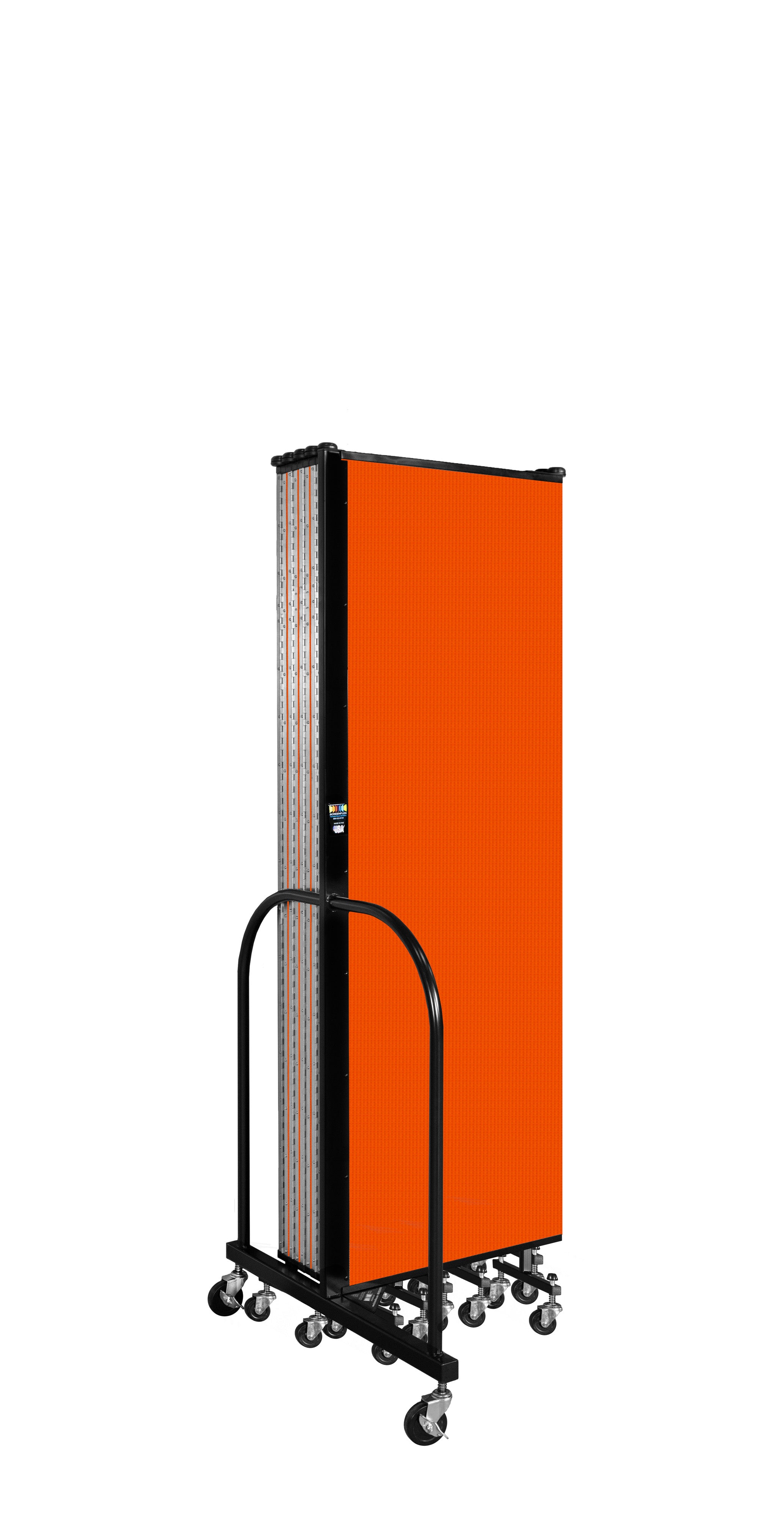 Wallmount Room Divider - 6'H x 20' 2"L - 11 Panel, Orange, Fabric