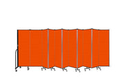 Wallmount Room Divider - 6'H x 20' 2"L - 11 Panel, Orange, Fabric