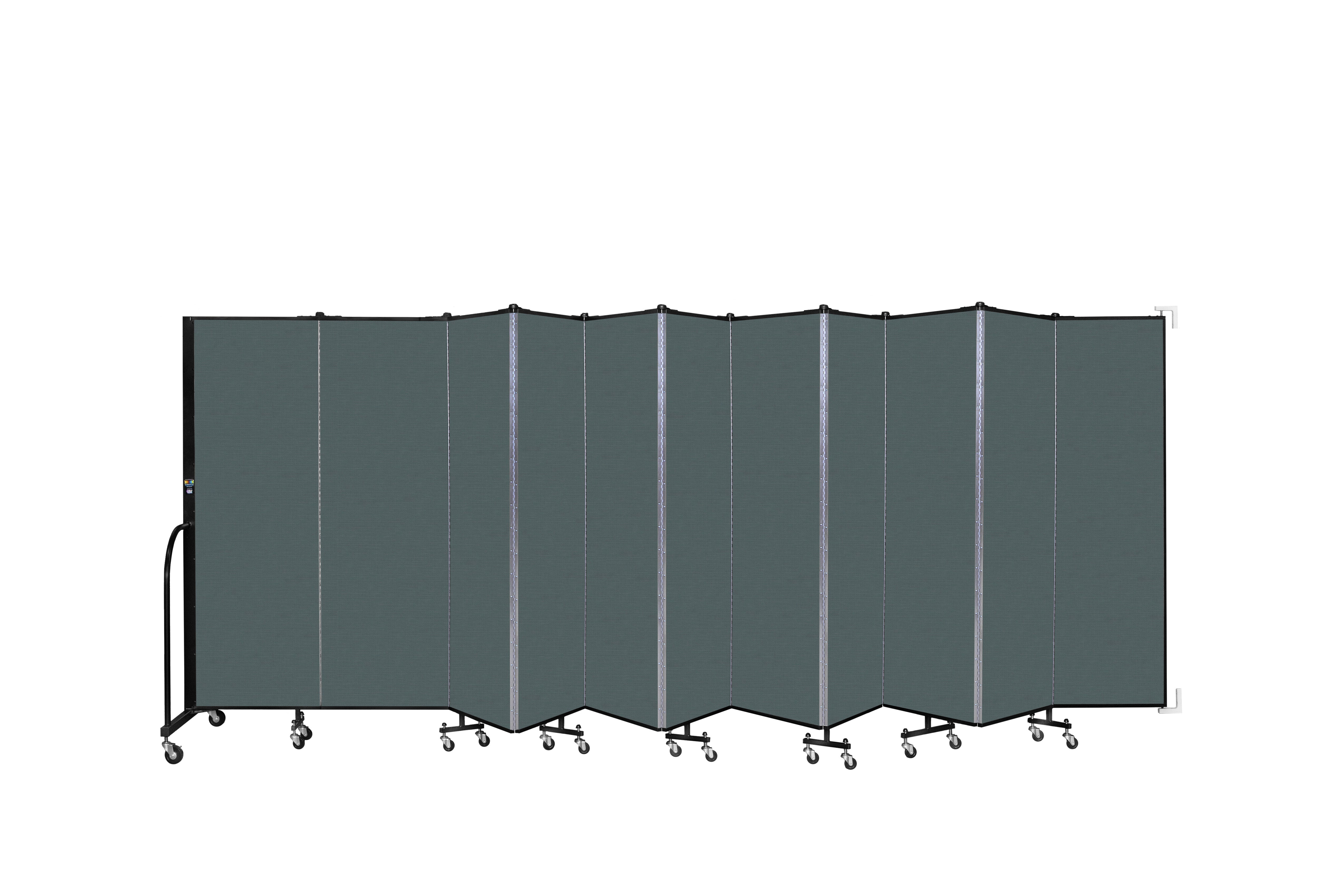 Wallmount Room Divider - 6'H x 20' 2"L - 11 Panel, Mallard, Fabric