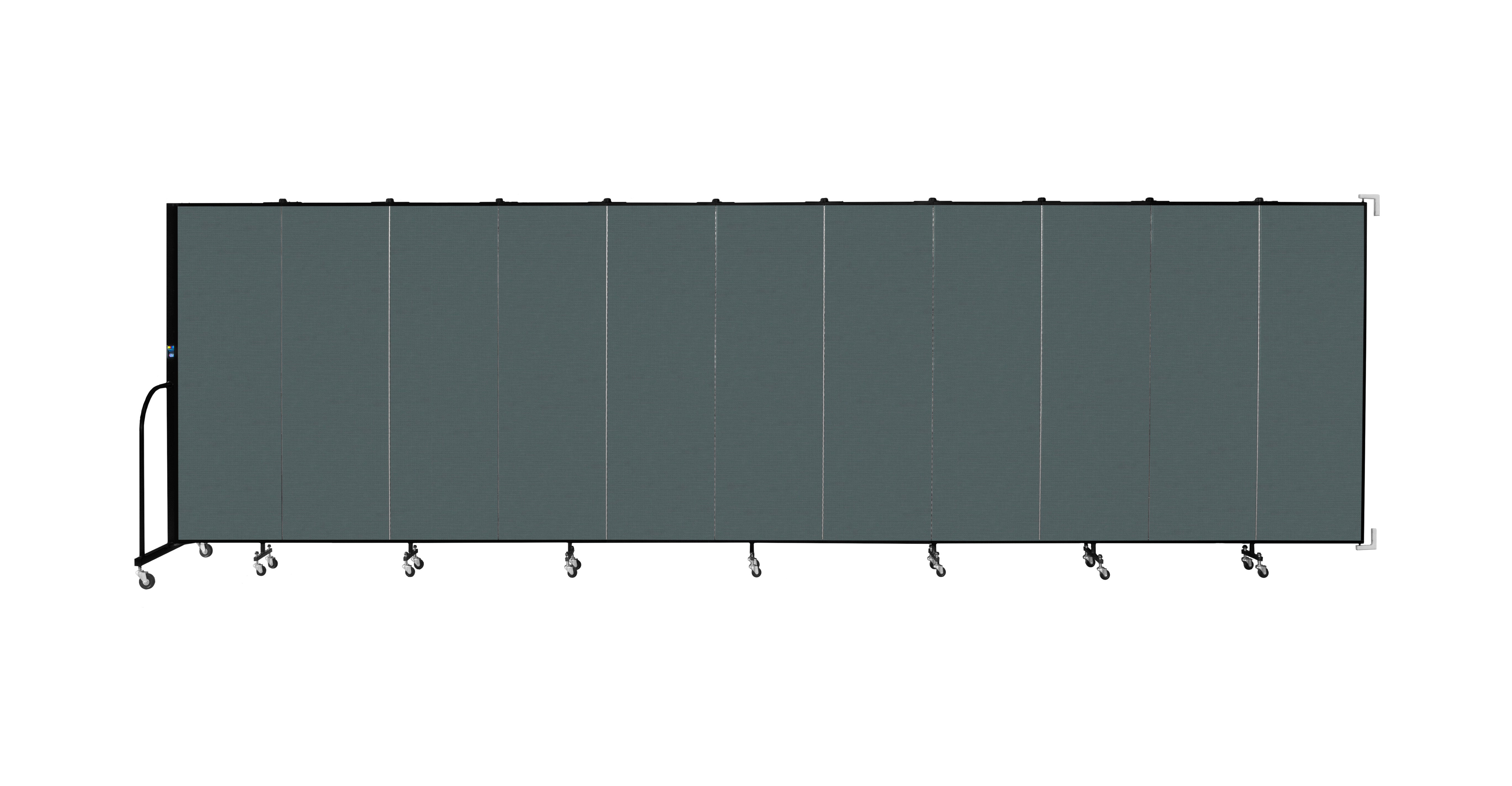 Wallmount Room Divider - 6'H x 20' 2"L - 11 Panel, Mallard, Fabric