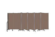 Wallmount Room Divider - 6'H x 20' 2"L - 11 Panel, Walnut, Fabric