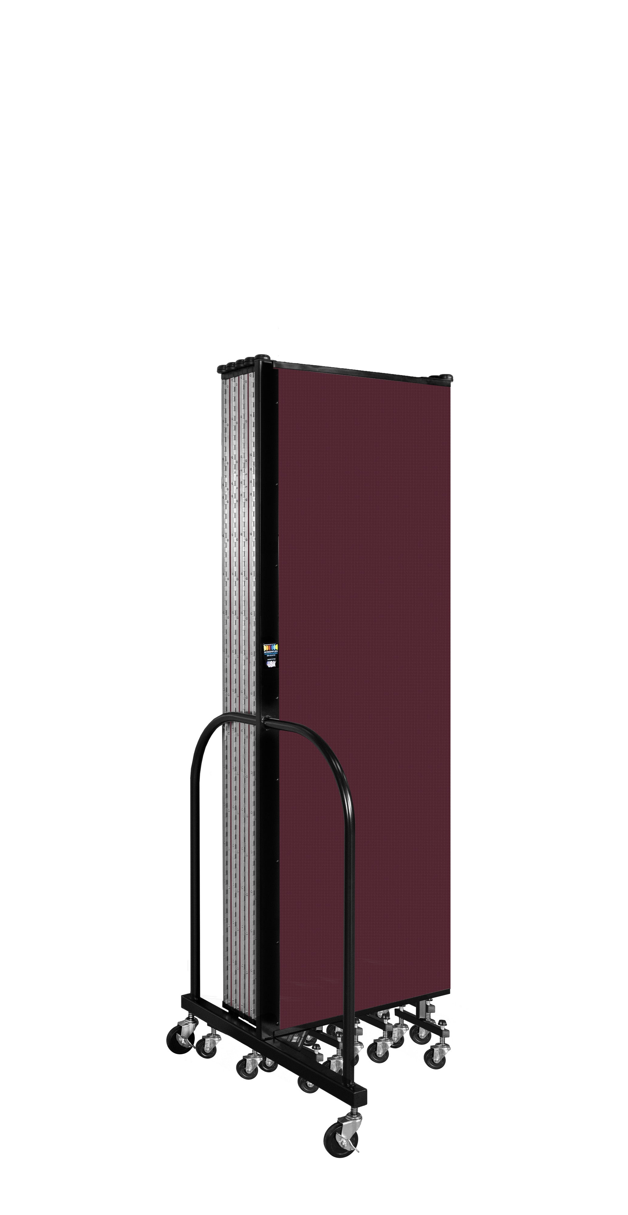 Wallmount Room Divider - 6'H x 20' 2"L - 11 Panel, Purple, Fabric
