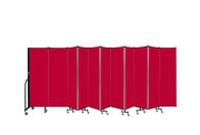 Wallmount Room Divider - 6'H x 20' 2"L - 11 Panel, Primary Red, Fabric