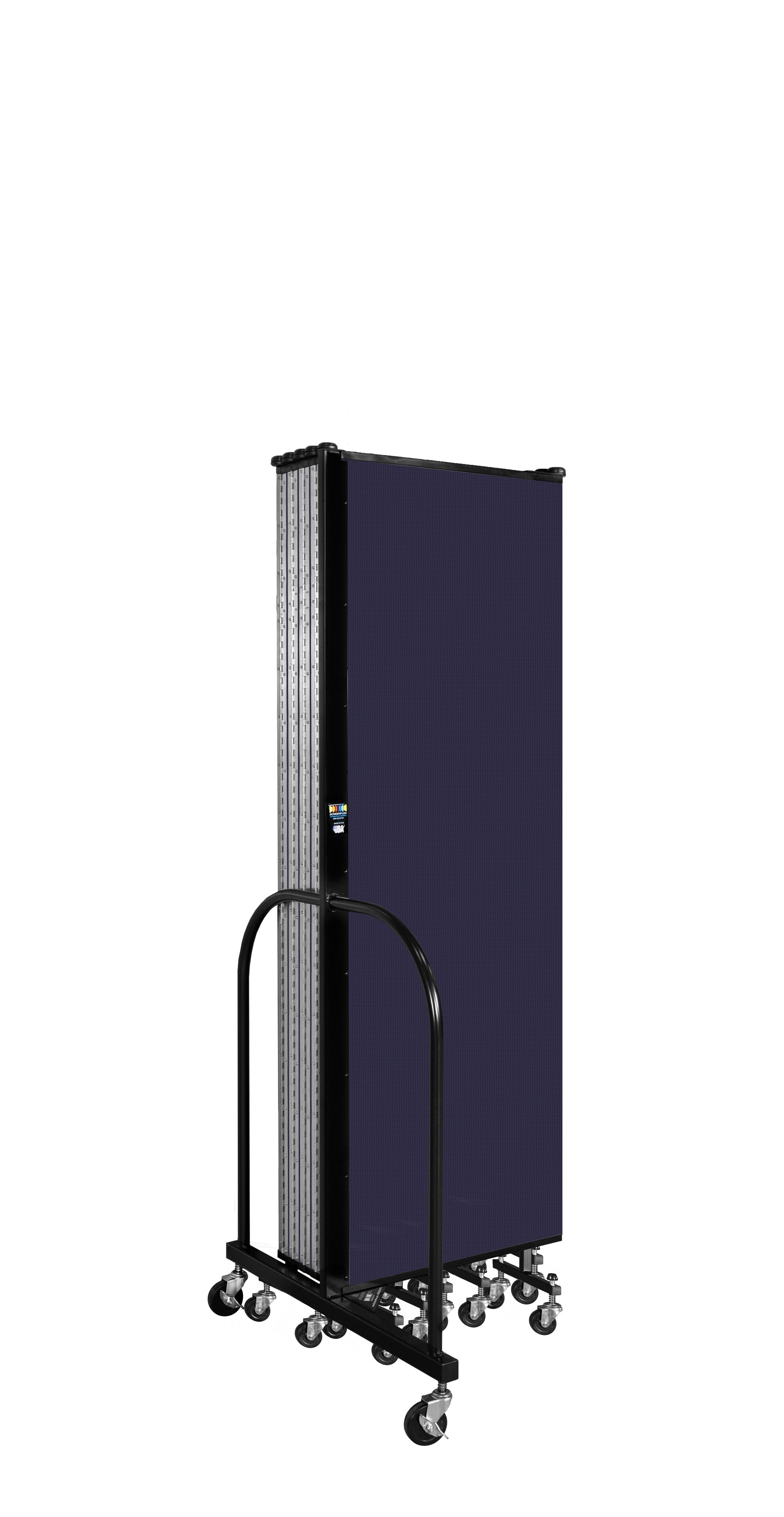 Wallmount Room Divider - 6'H x 20' 2"L - 11 Panel, Navy, Fabric