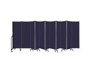 Wallmount Room Divider - 6'H x 20' 2"L - 11 Panel, Navy, Fabric