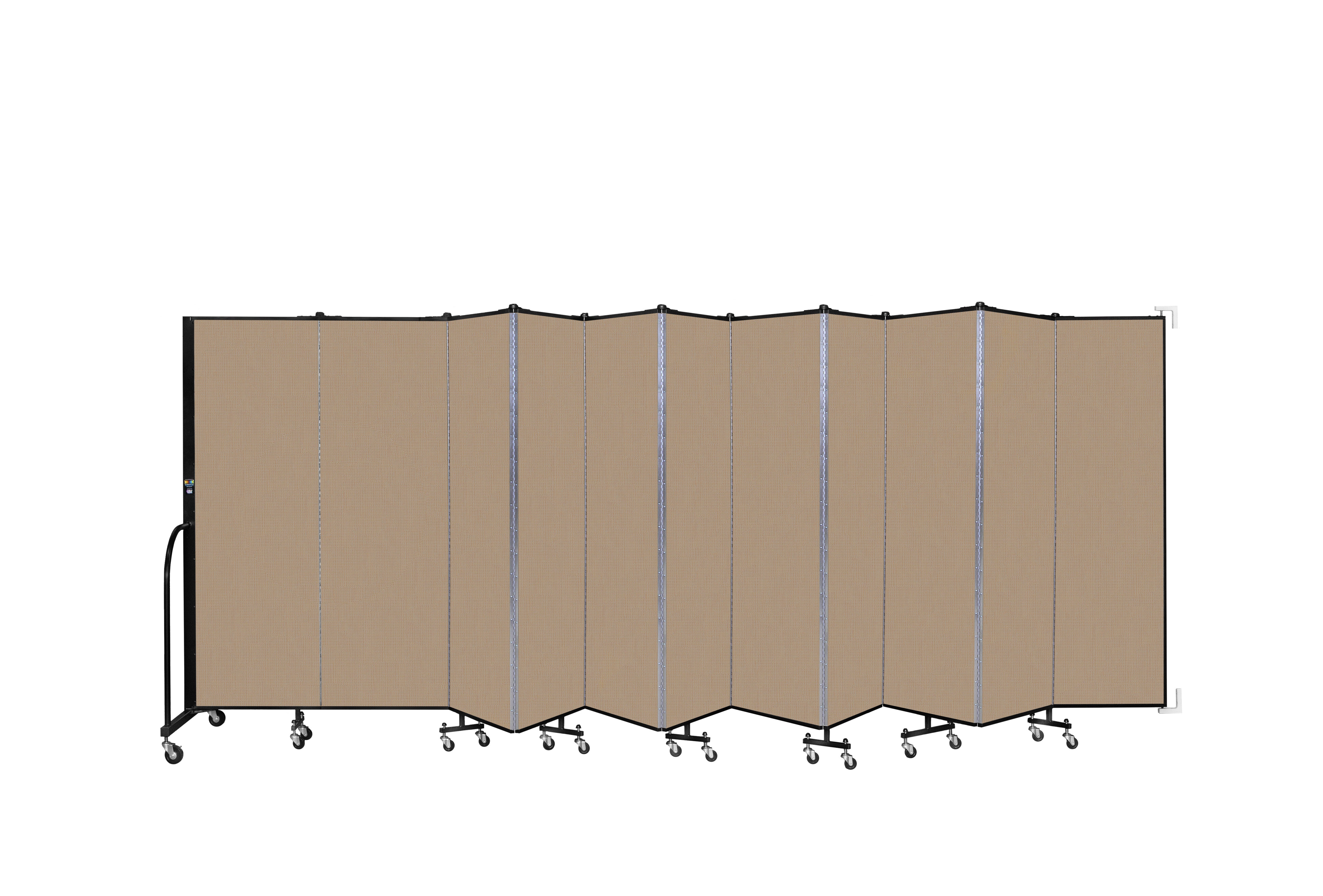 Wallmount Room Divider - 6'H x 20' 2"L - 11 Panel, Desert, Fabric