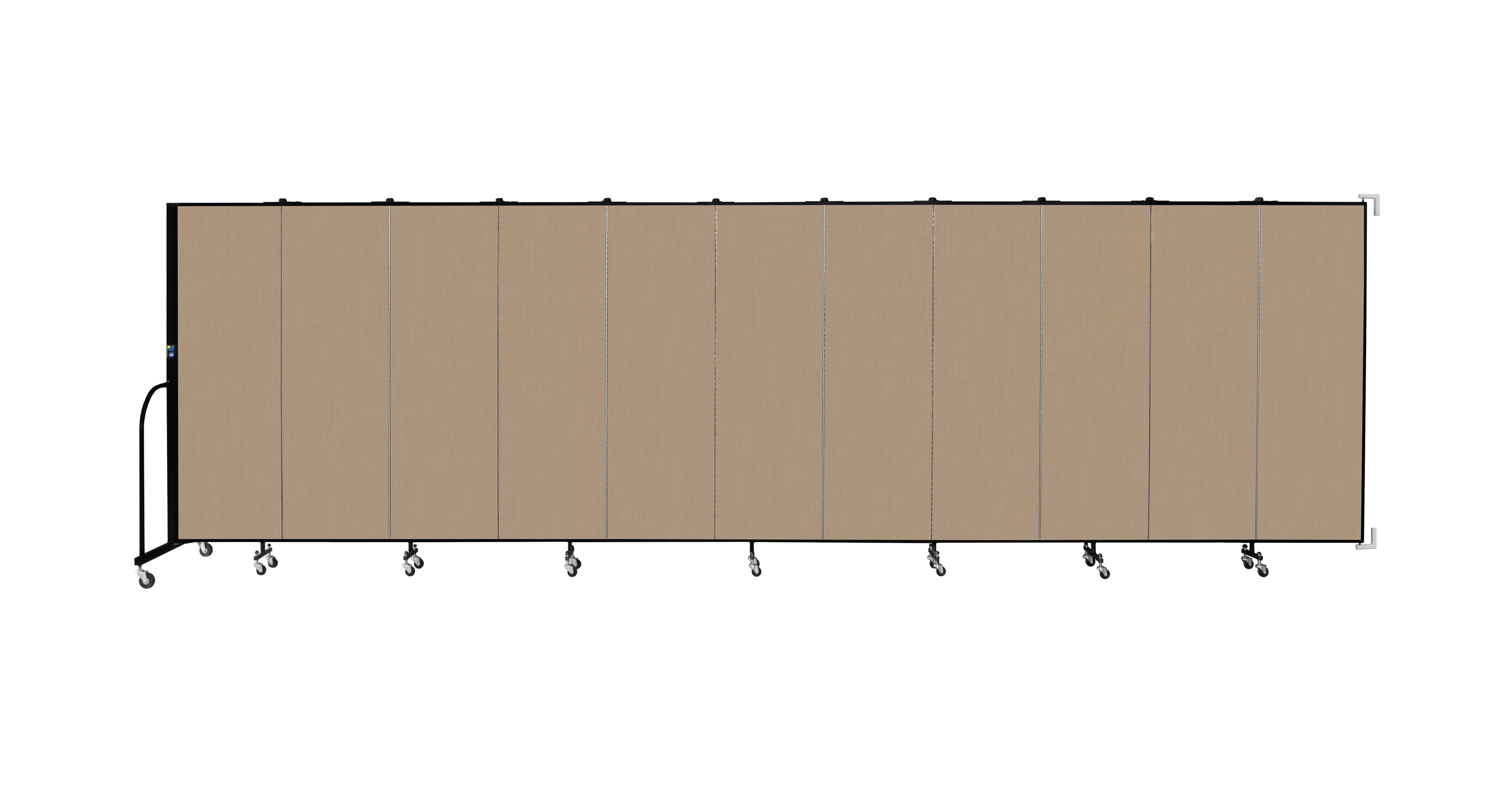 Wallmount Room Divider - 6'H x 20' 2"L - 11 Panel, Desert, Fabric