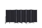 Wallmount Room Divider - 6'H x 20' 2"L - 11 Panel, Black, Fabric