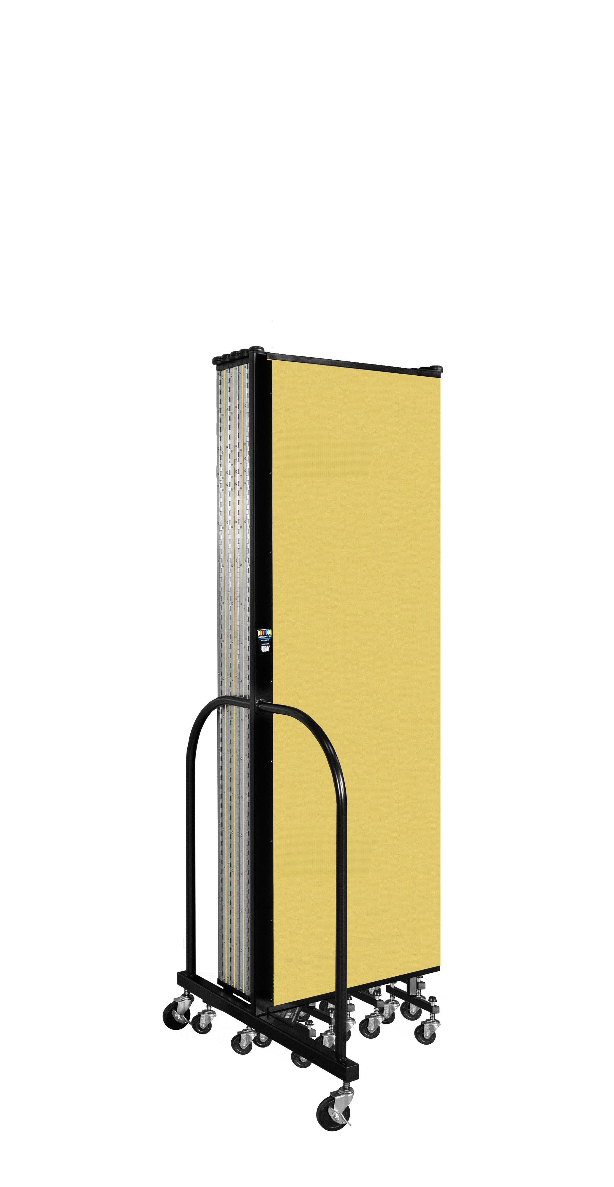 Wallmount Room Divider - 6'H x 20' 2"L - 11 Panel, Primary Yellow, Fabric