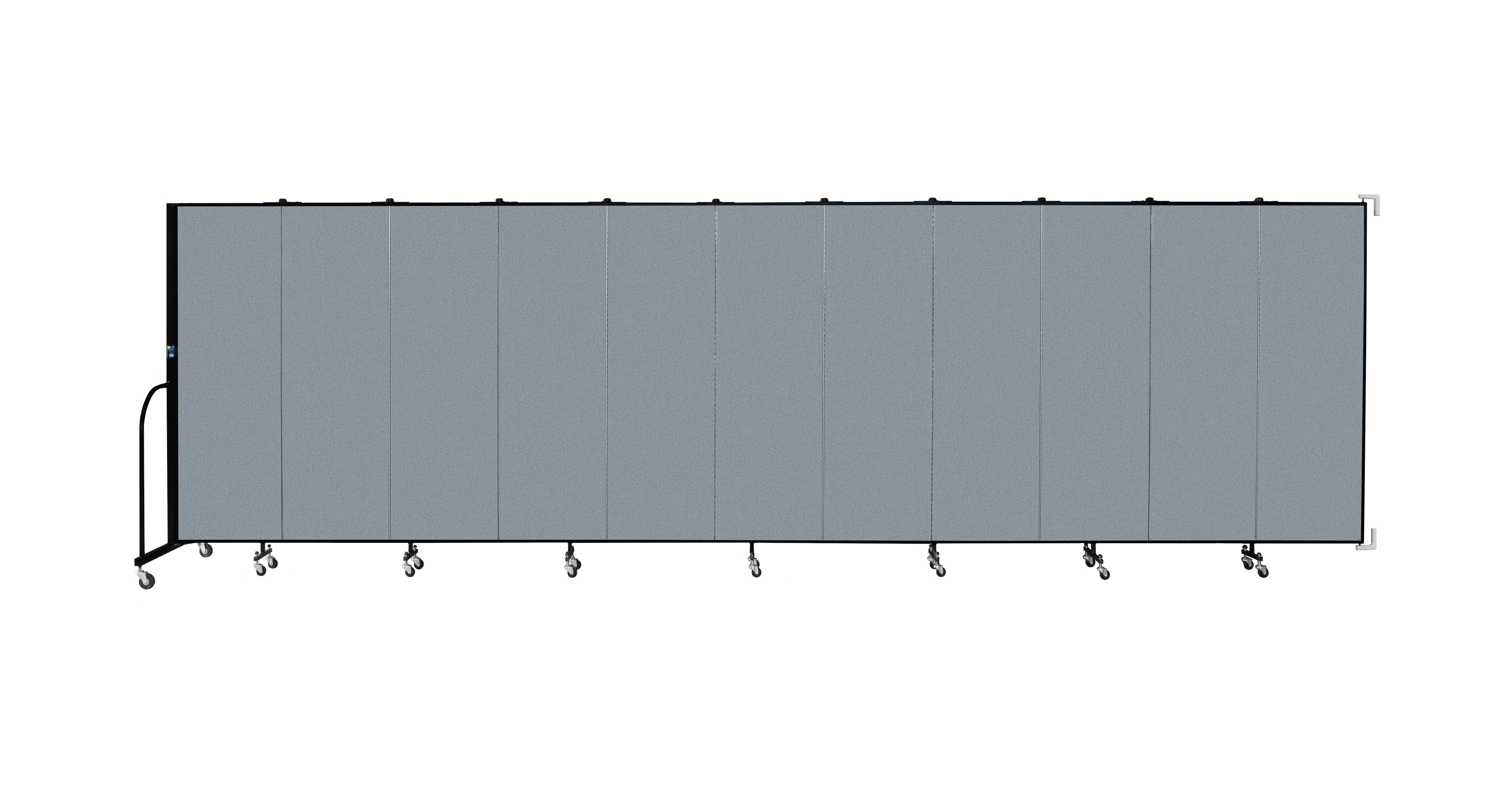 Wallmount Room Divider - 6'H x 20' 2"L - 11 Panel, Blue Tide, Vinyl