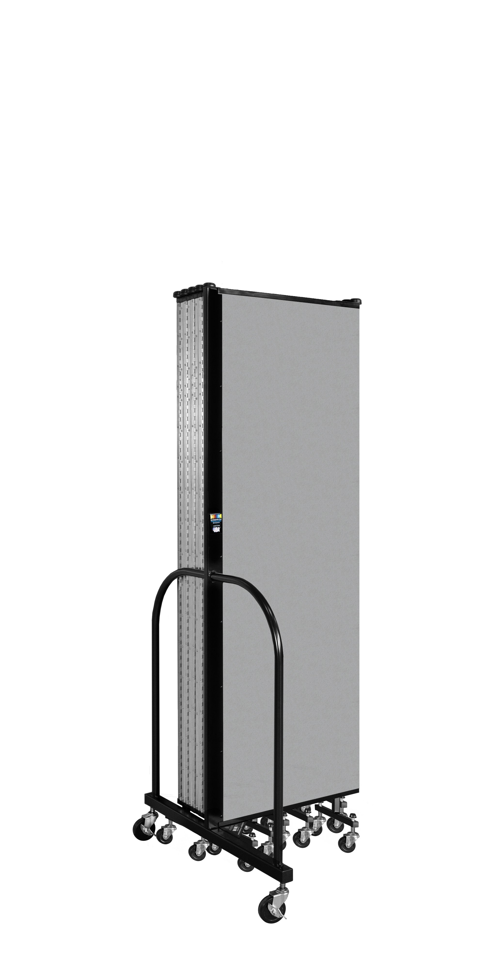 Wallmount Room Divider - 6'H x 20' 2"L - 11 Panel, Granite, Vinyl