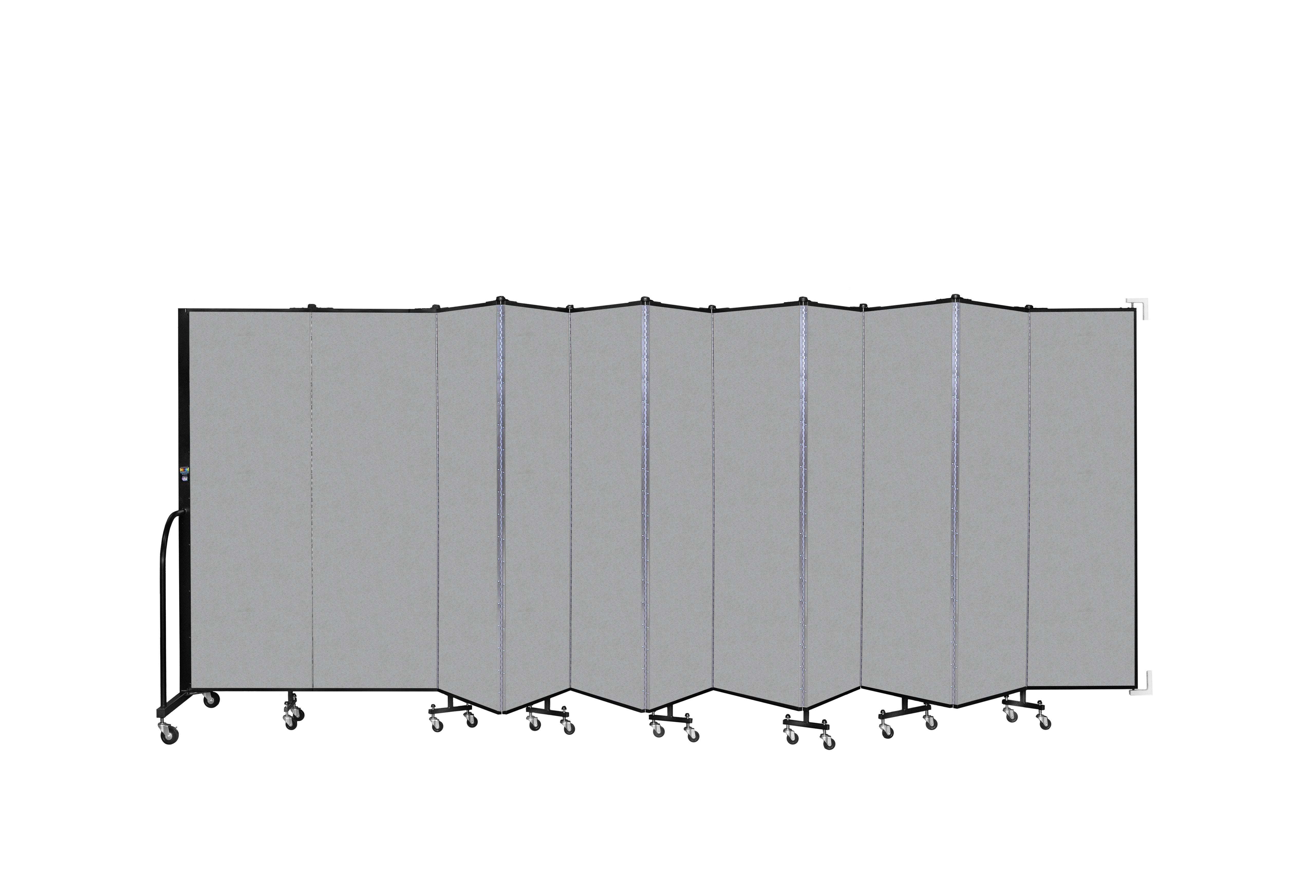 Wallmount Room Divider - 6'H x 20' 2"L - 11 Panel, Granite, Vinyl