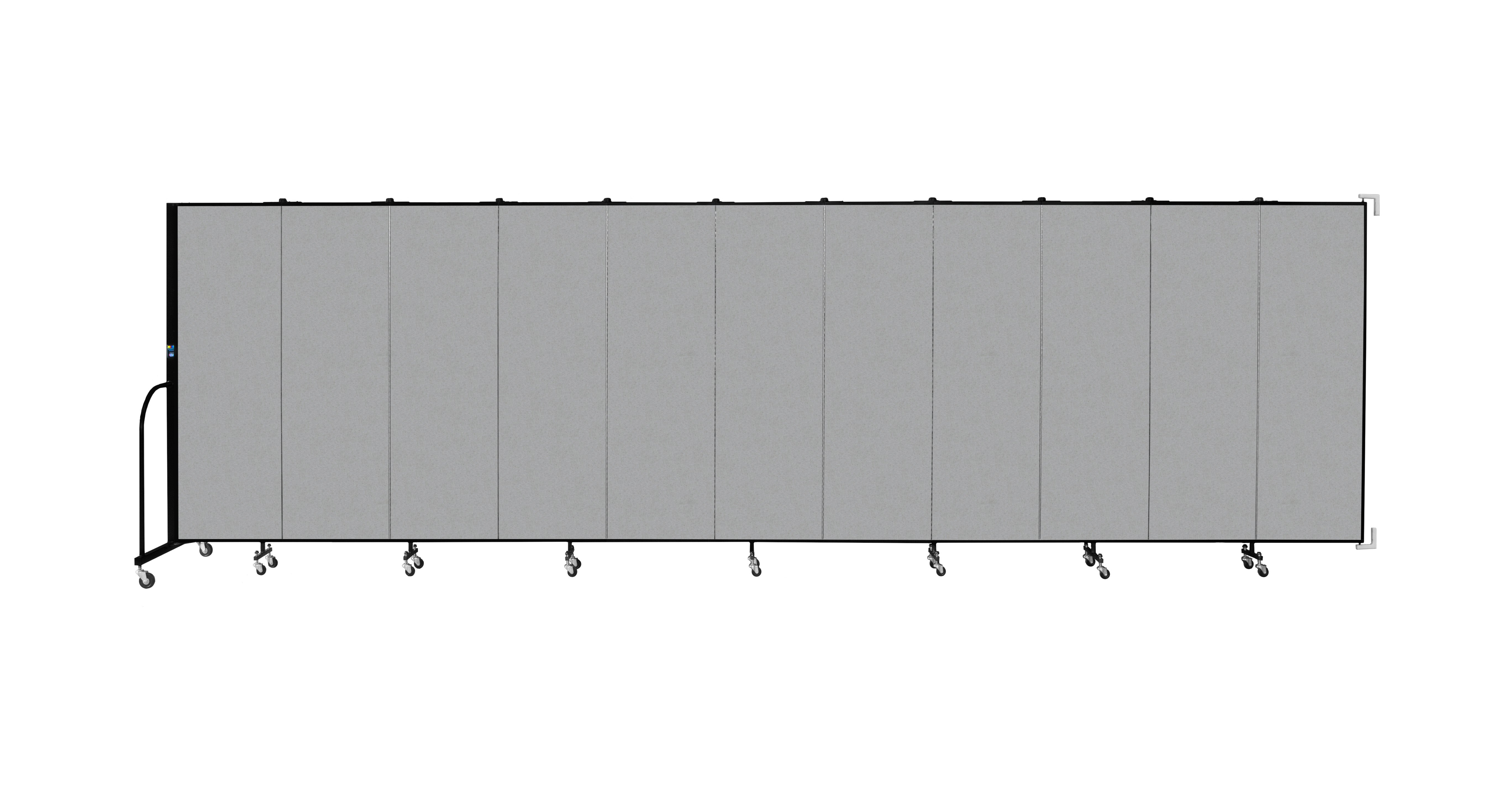 Wallmount Room Divider - 6'H x 20' 2"L - 11 Panel, Granite, Vinyl