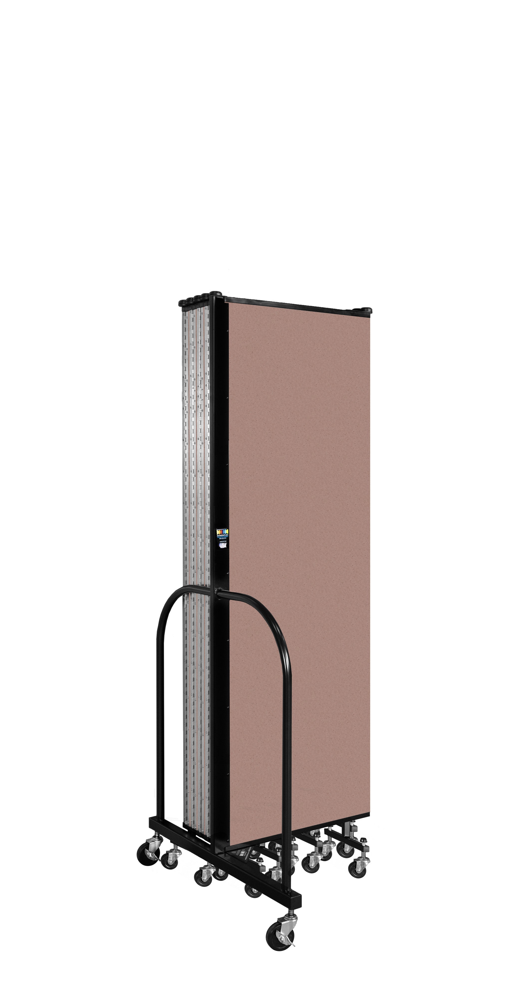 Wallmount Room Divider - 6'H x 20' 2"L - 11 Panel, Rasberry, Vinyl