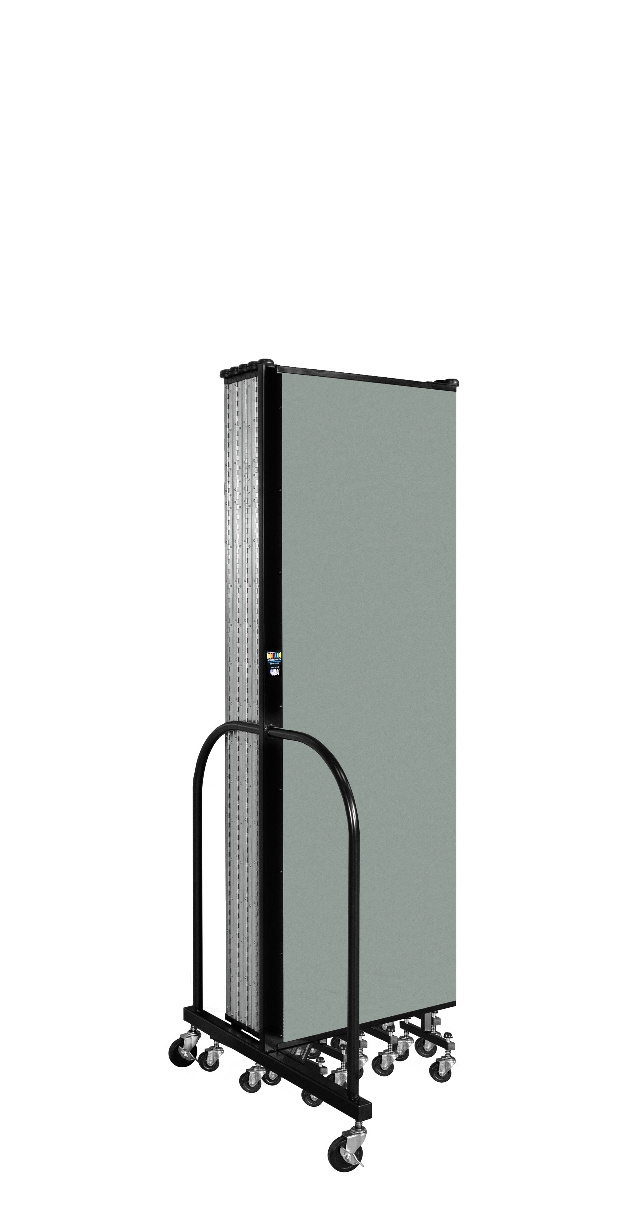 Wallmount Room Divider - 6'H x 20' 2"L - 11 Panel, Mint, Vinyl