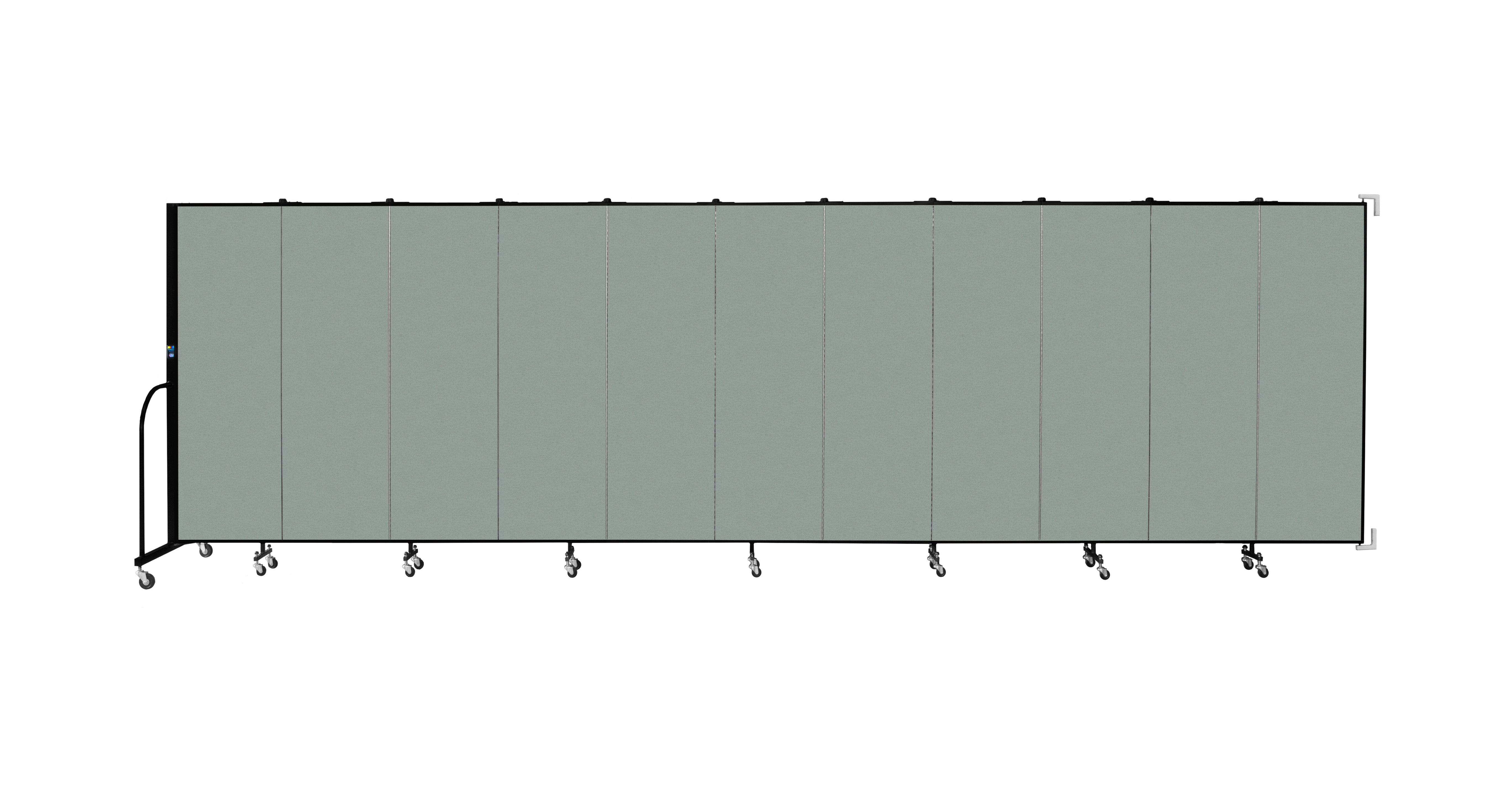 Wallmount Room Divider - 6'H x 20' 2"L - 11 Panel, Mint, Vinyl