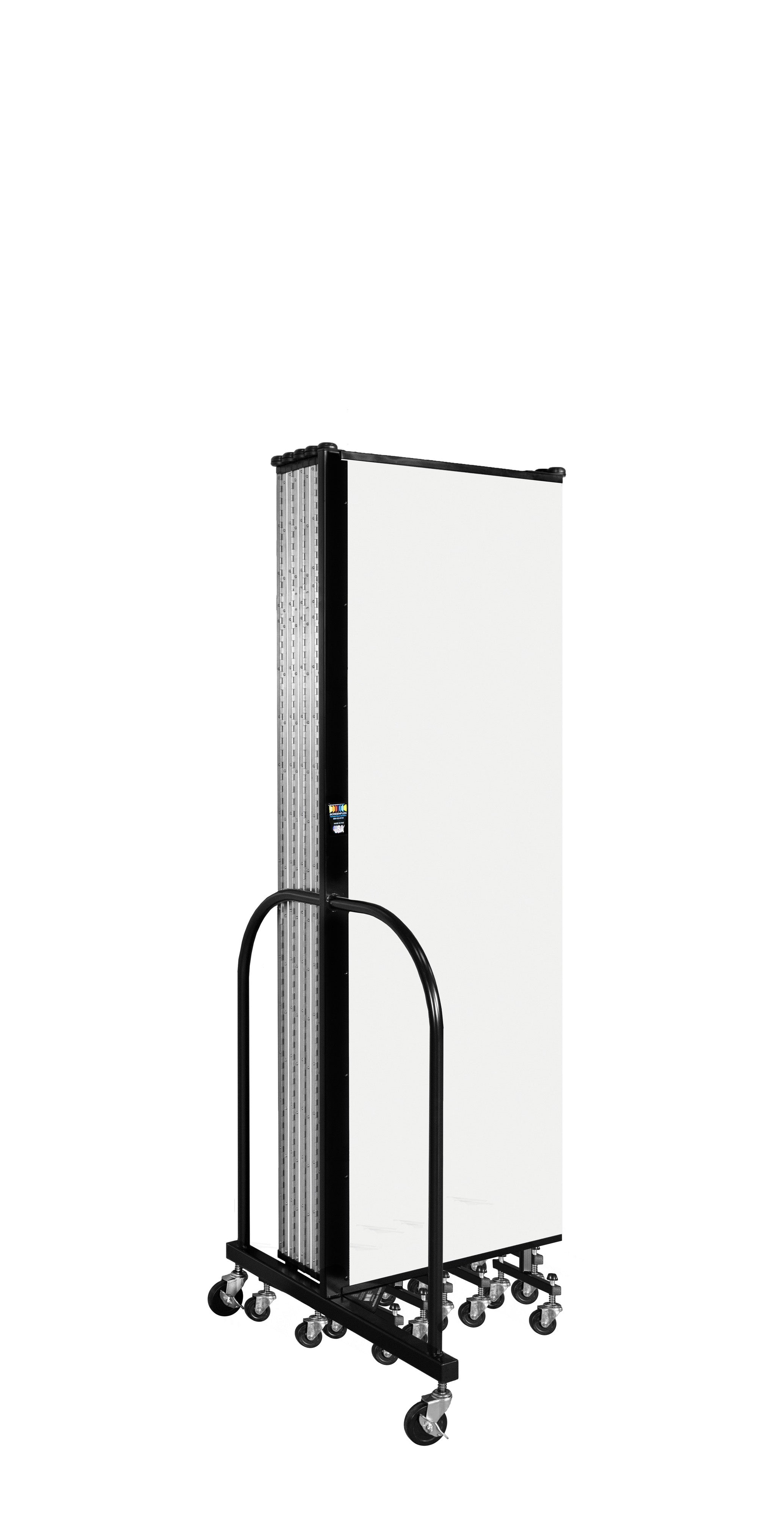 Wallmount Room Divider - 6'H x 20' 2"L - 11 Panel, Ice, Vinyl