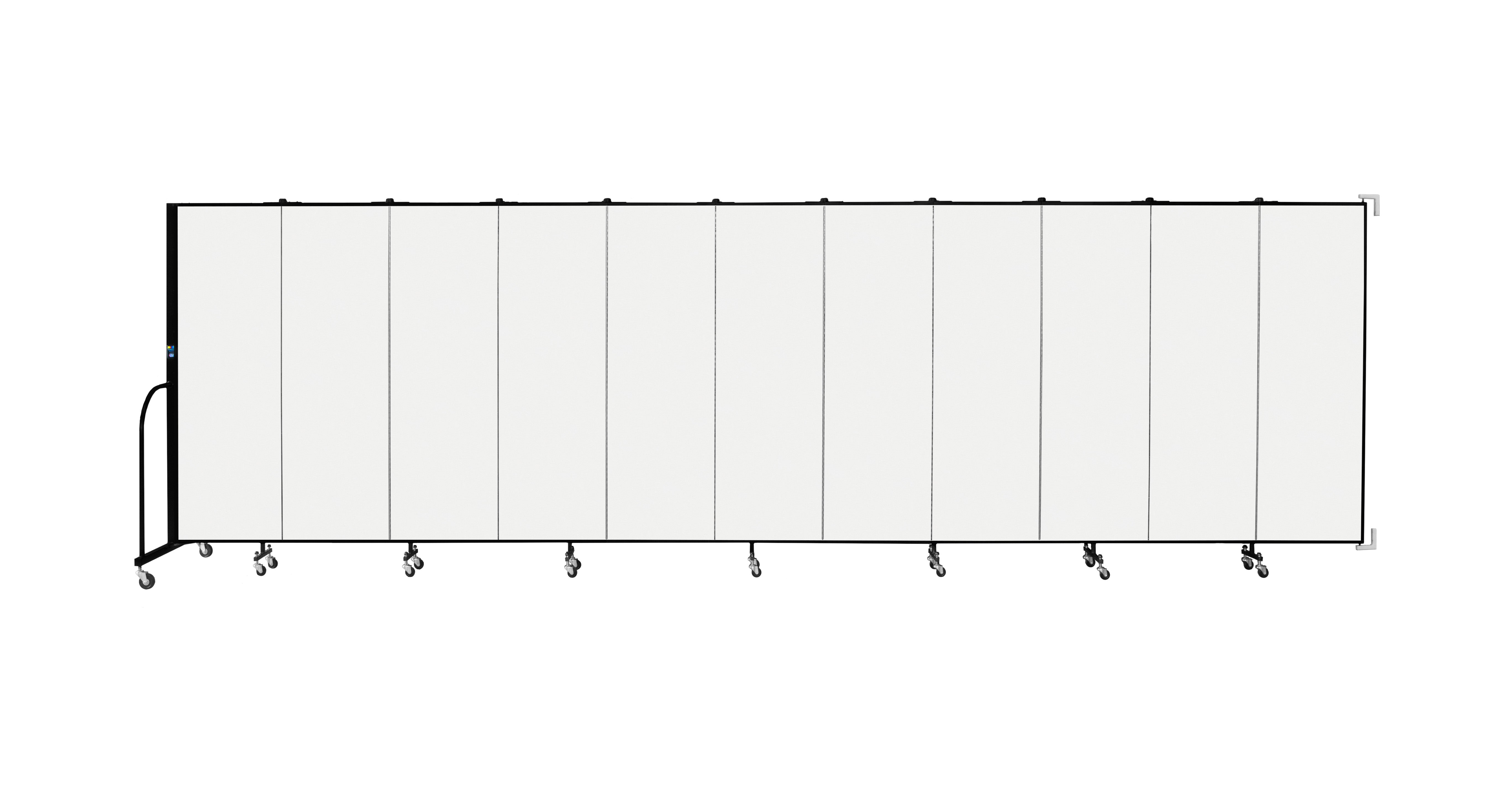 Wallmount Room Divider - 6'H x 20' 2"L - 11 Panel, Ice, Vinyl