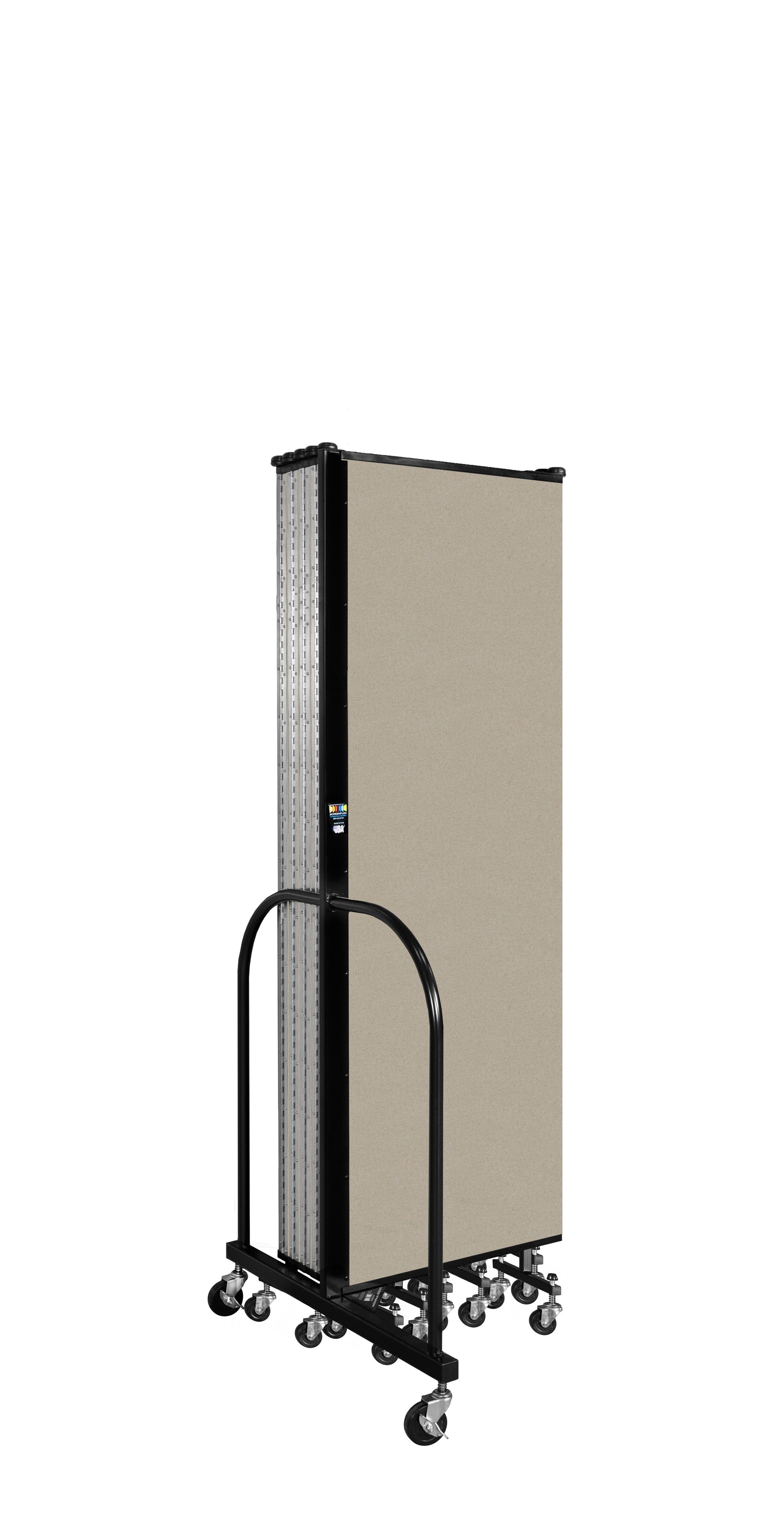 Wallmount Room Divider - 6'H x 20' 2"L - 11 Panel, Hazelnut, Vinyl
