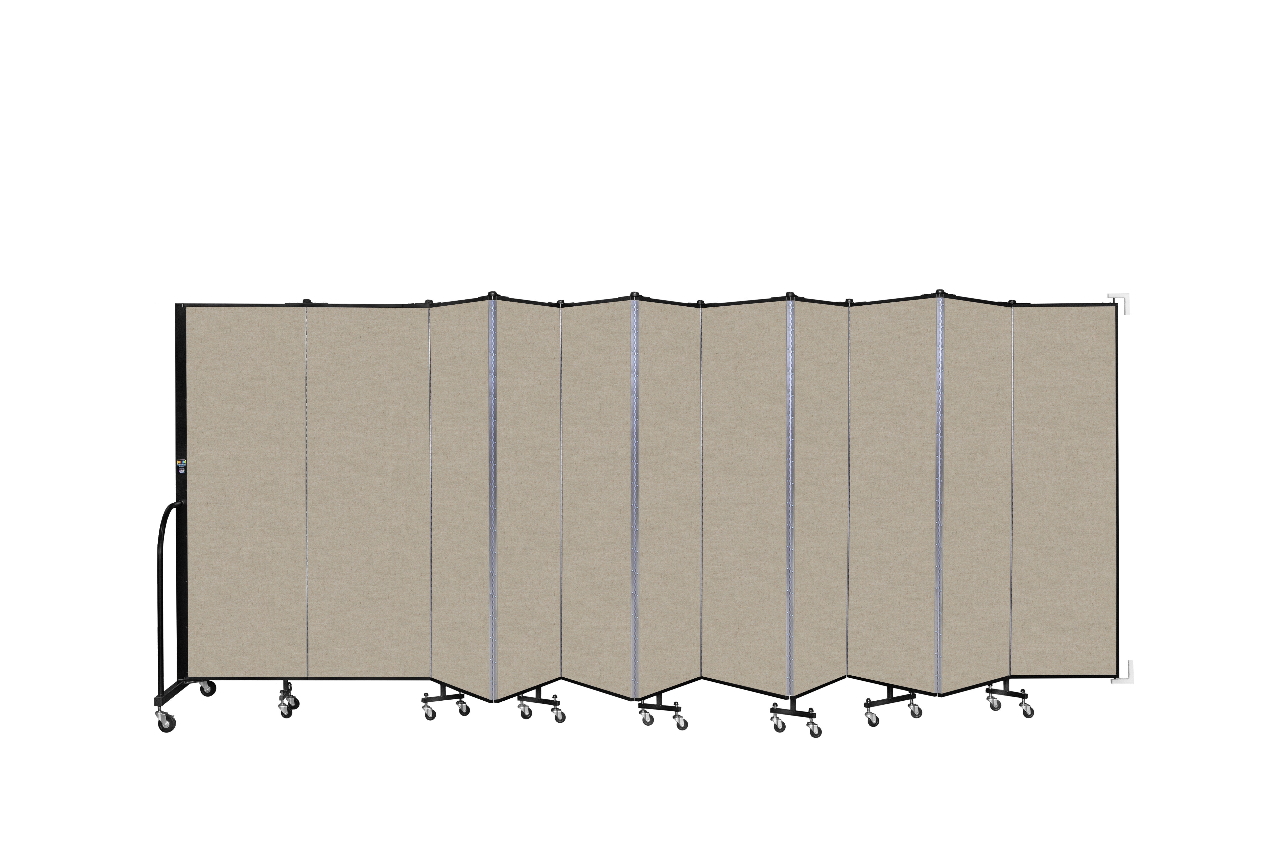 Wallmount Room Divider - 6'H x 20' 2"L - 11 Panel, Hazelnut, Vinyl