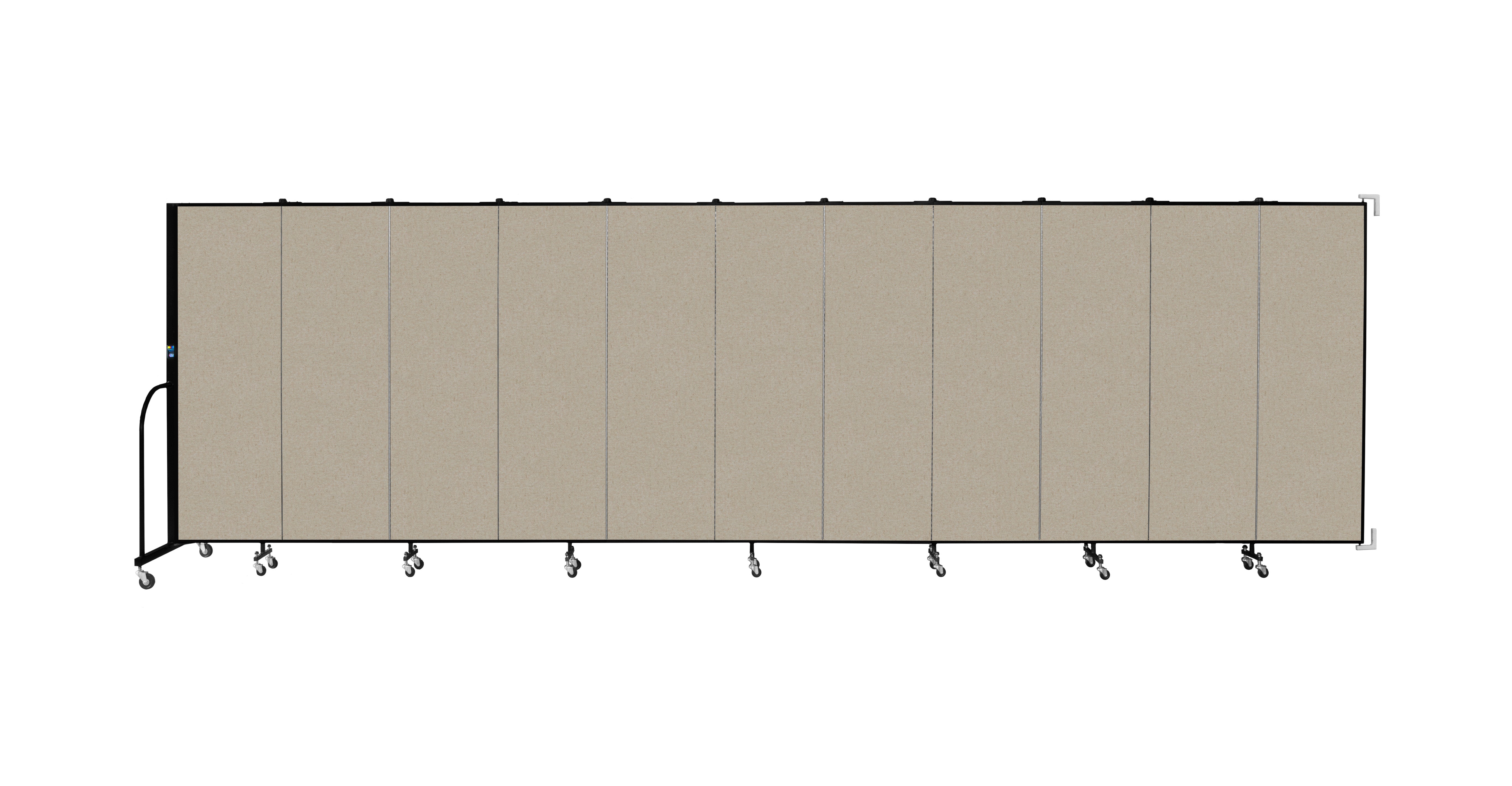 Wallmount Room Divider - 6'H x 20' 2"L - 11 Panel, Hazelnut, Vinyl
