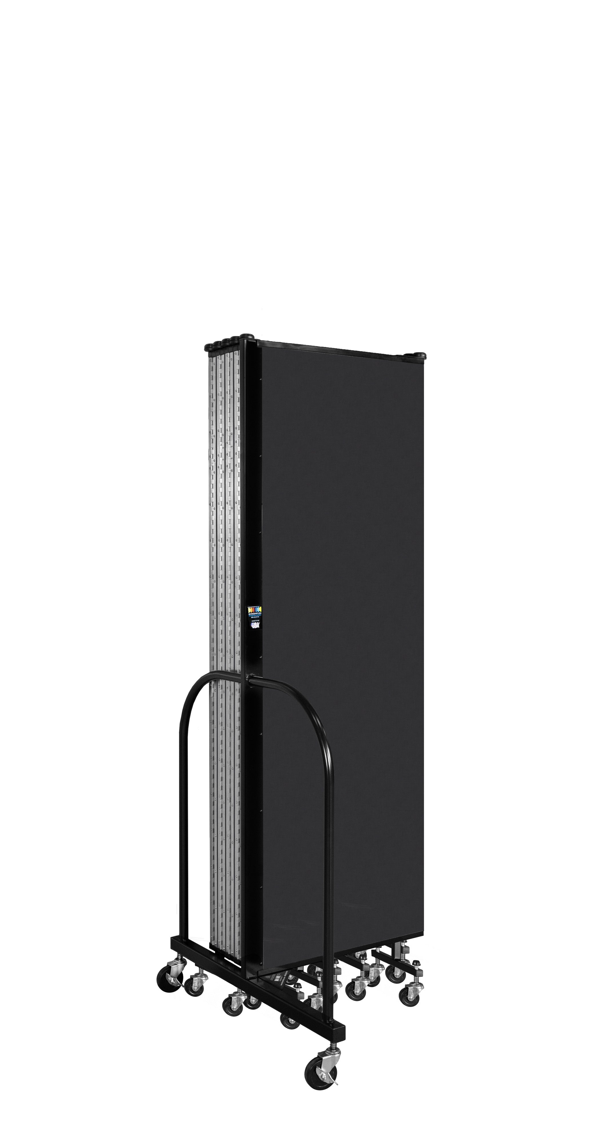 Wallmount Room Divider - 6'H x 20' 2"L - 11 Panel, Coal, Vinyl