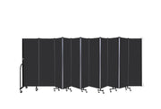 Wallmount Room Divider - 6'H x 20' 2"L - 11 Panel, Coal, Vinyl