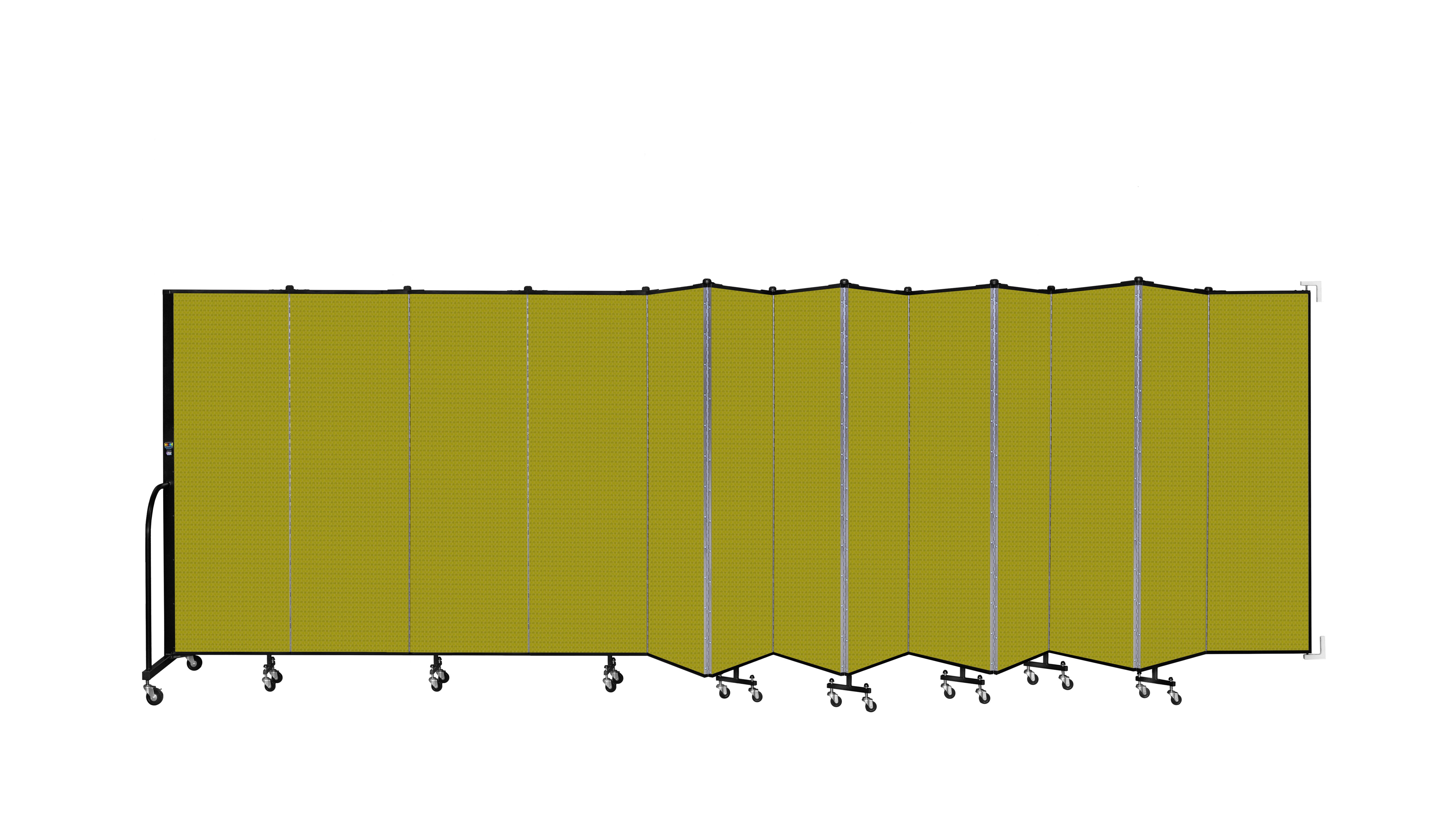 Wallmount Room Divider - 6'H x 23' 10" - 13 Panel, Apple Green, Fabric