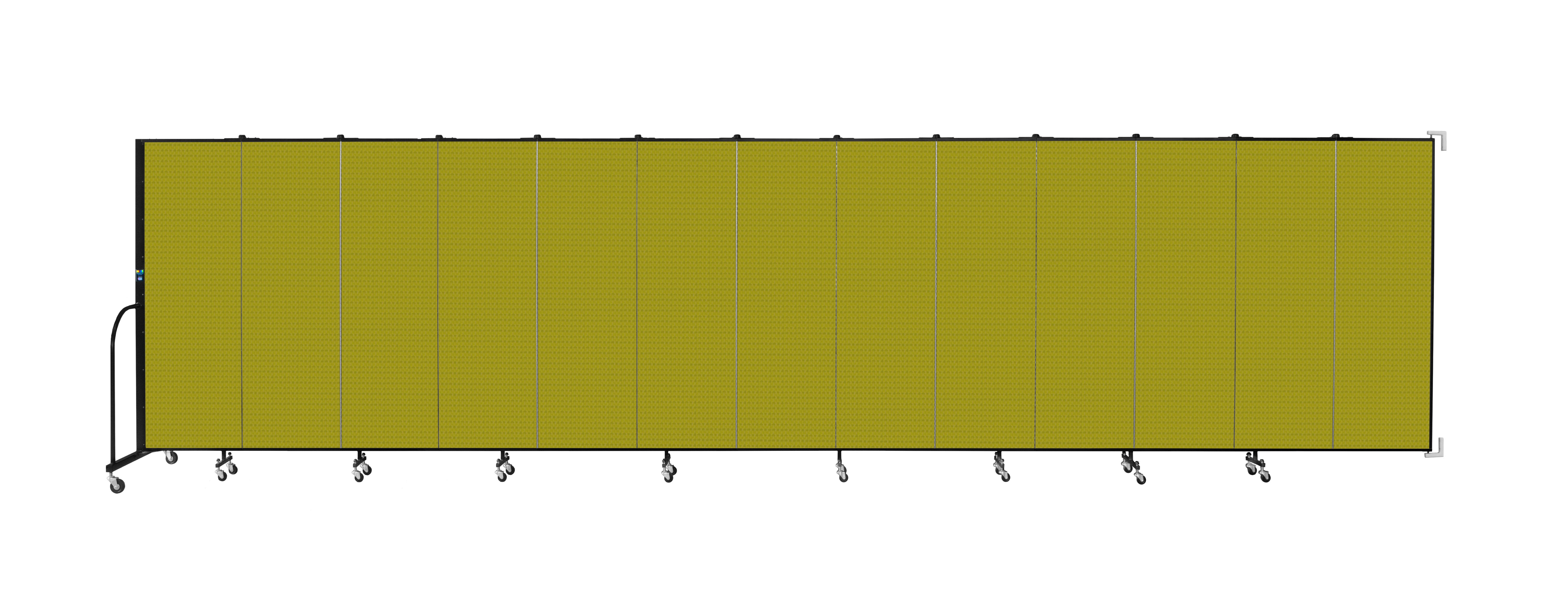 Wallmount Room Divider - 6'H x 23' 10" - 13 Panel, Apple Green, Fabric