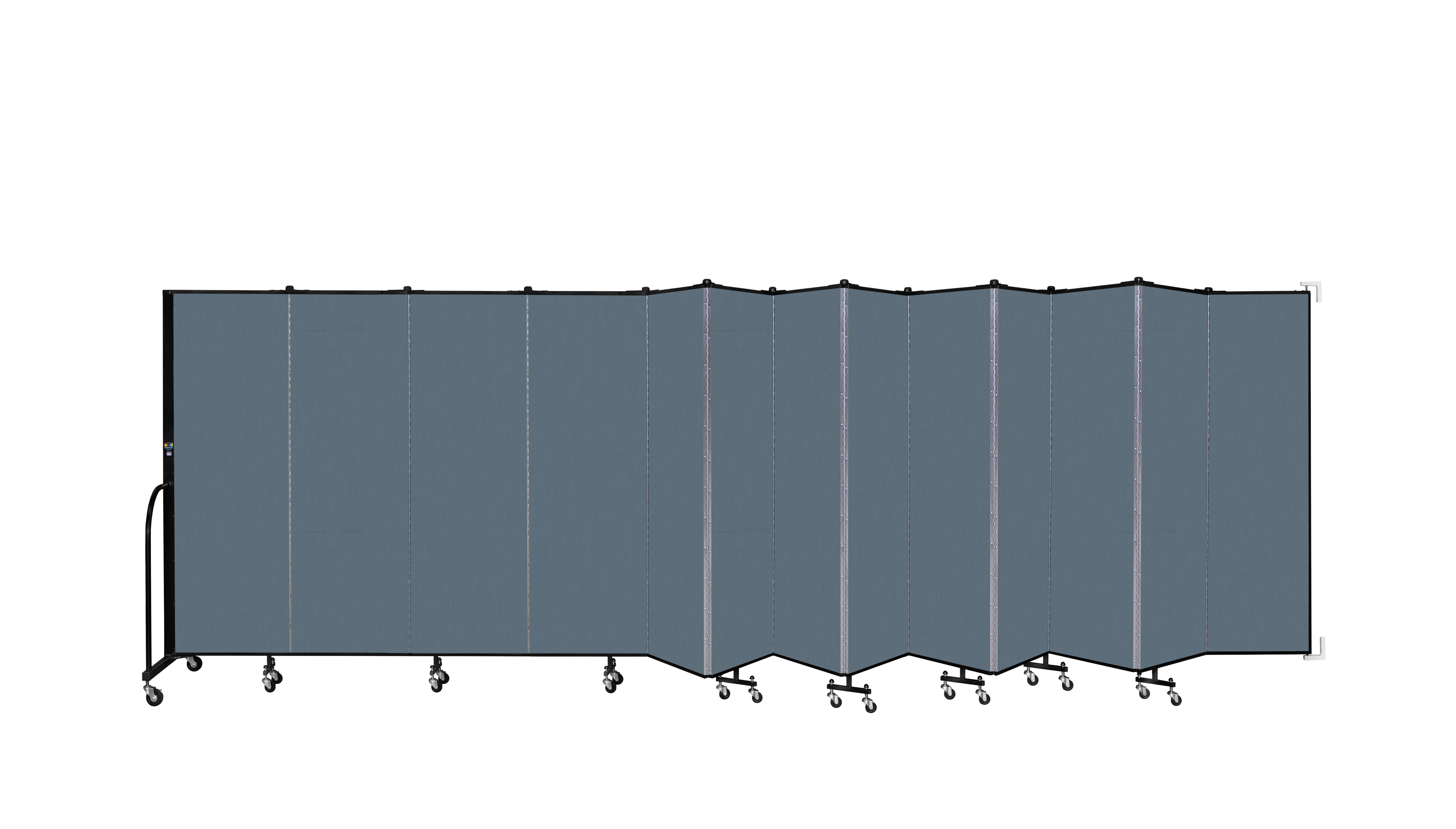Wallmount Room Divider - 6'H x 23' 10" - 13 Panel, Lake, Fabric