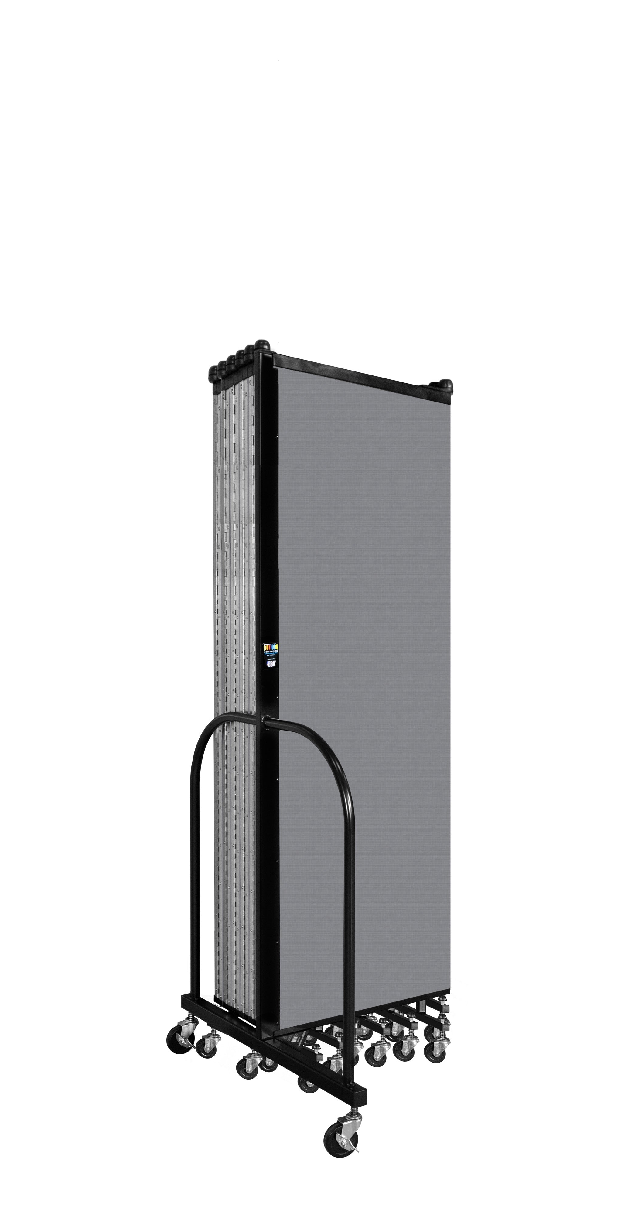Wallmount Room Divider - 6'H x 23' 10" - 13 Panel, Stone, Fabric