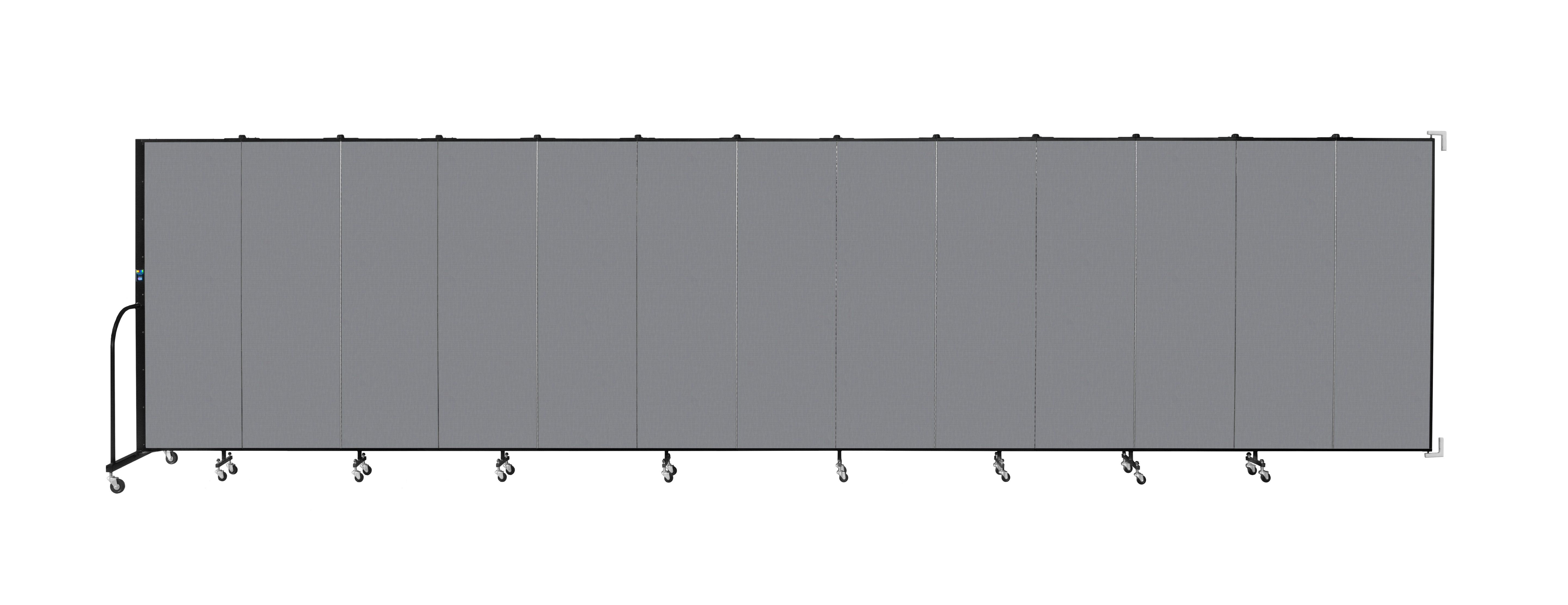 Wallmount Room Divider - 6'H x 23' 10" - 13 Panel, Stone, Fabric
