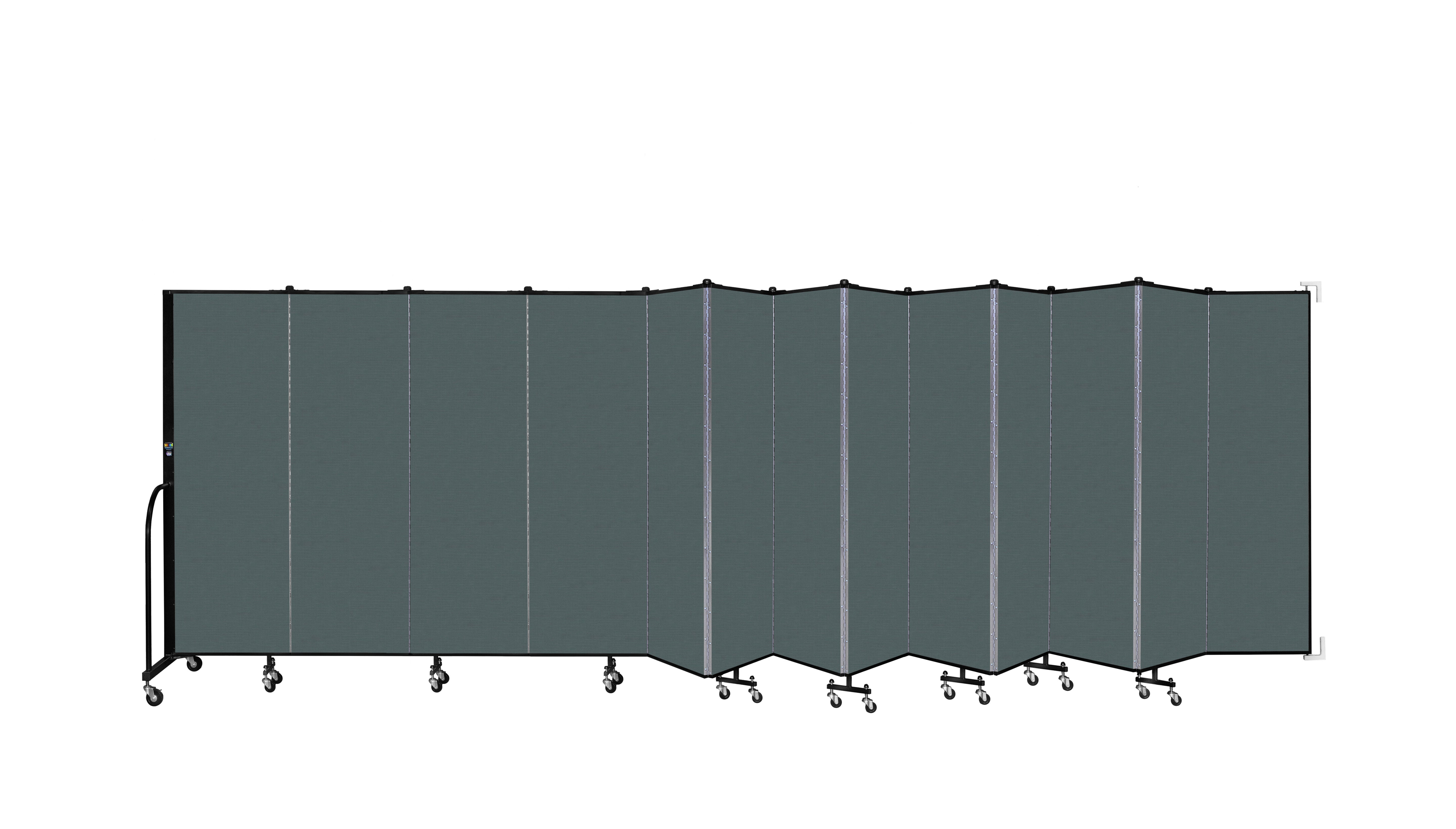 Wallmount Room Divider - 6'H x 23' 10" - 13 Panel, Mallard, Fabric