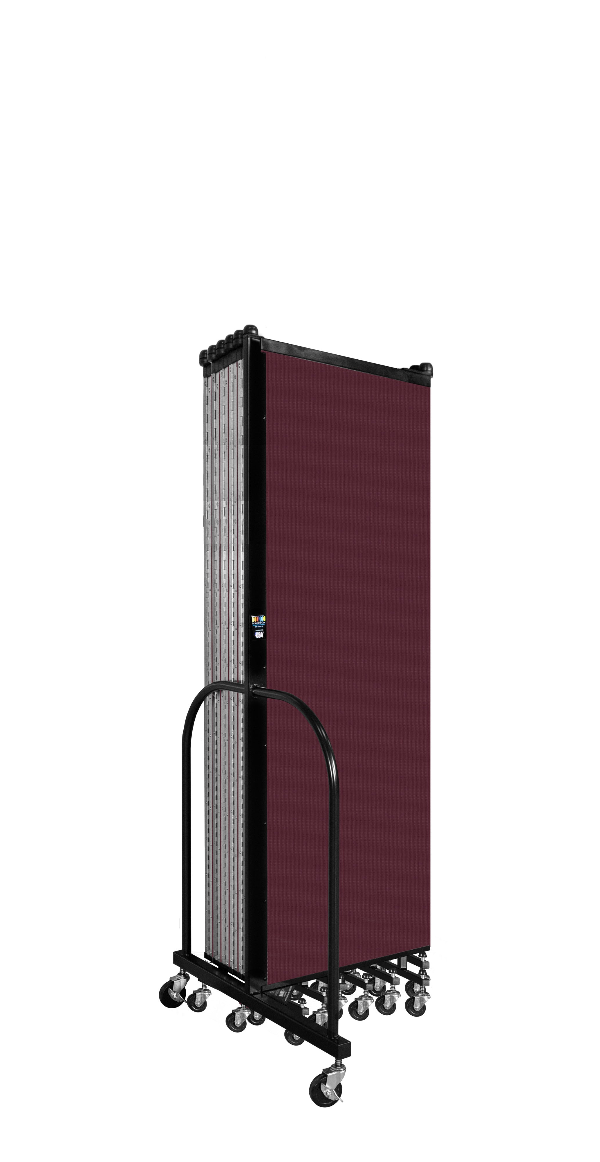 Wallmount Room Divider - 6'H x 23' 10" - 13 Panel, Purple, Fabric