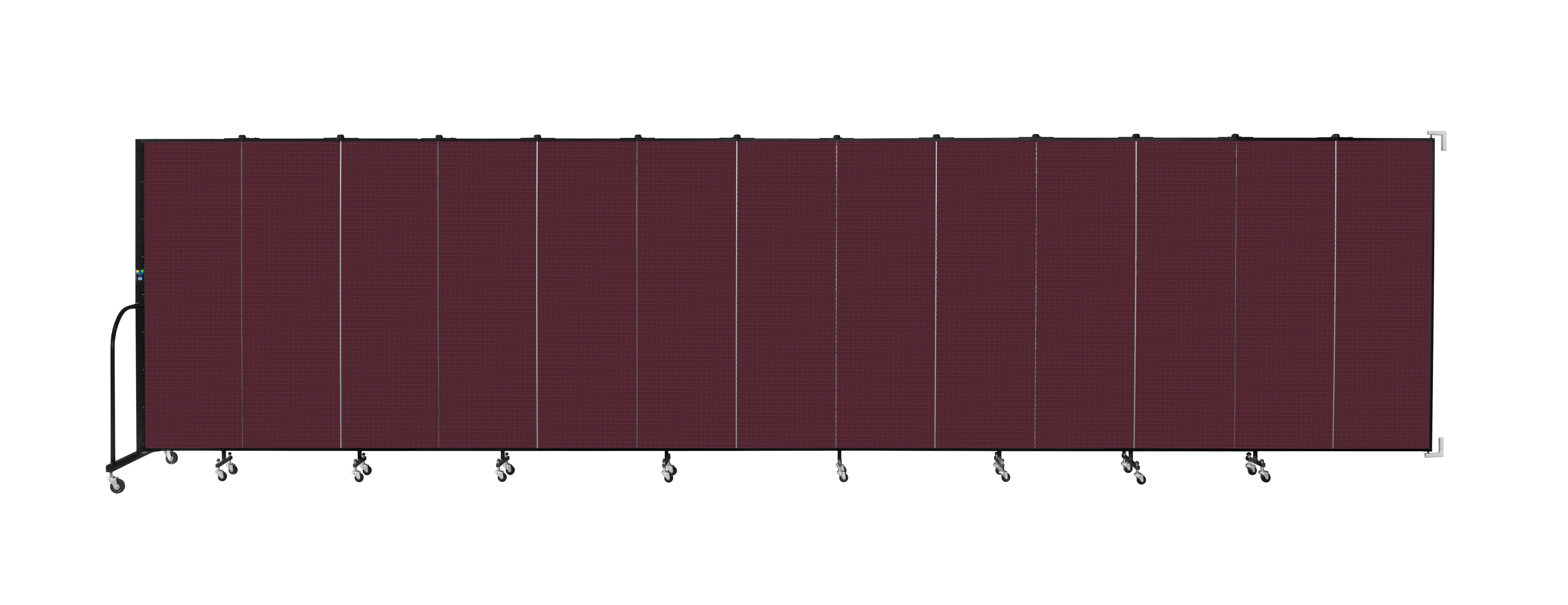 Wallmount Room Divider - 6'H x 23' 10" - 13 Panel, Purple, Fabric