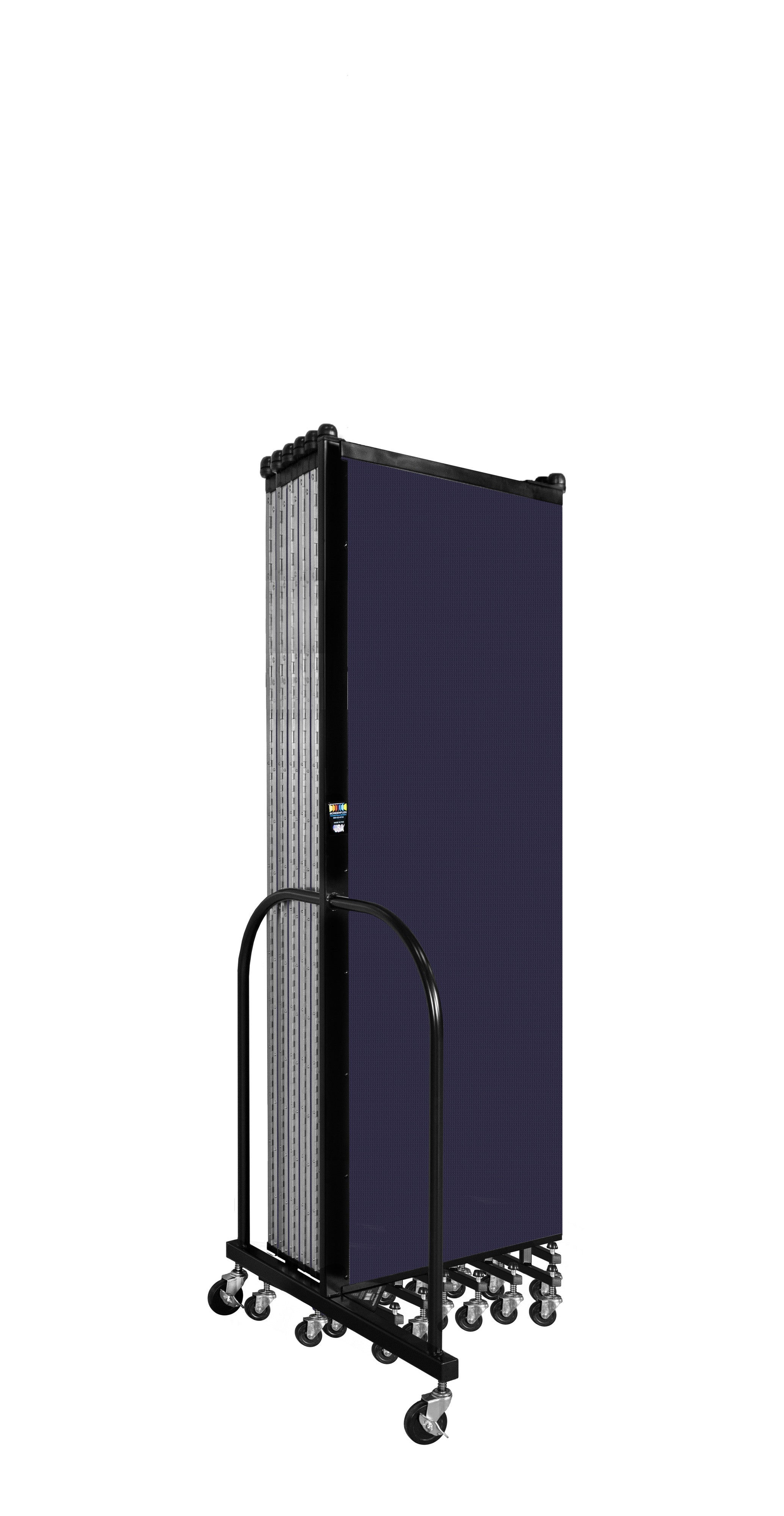 Wallmount Room Divider - 6'H x 23' 10" - 13 Panel, Navy, Fabric