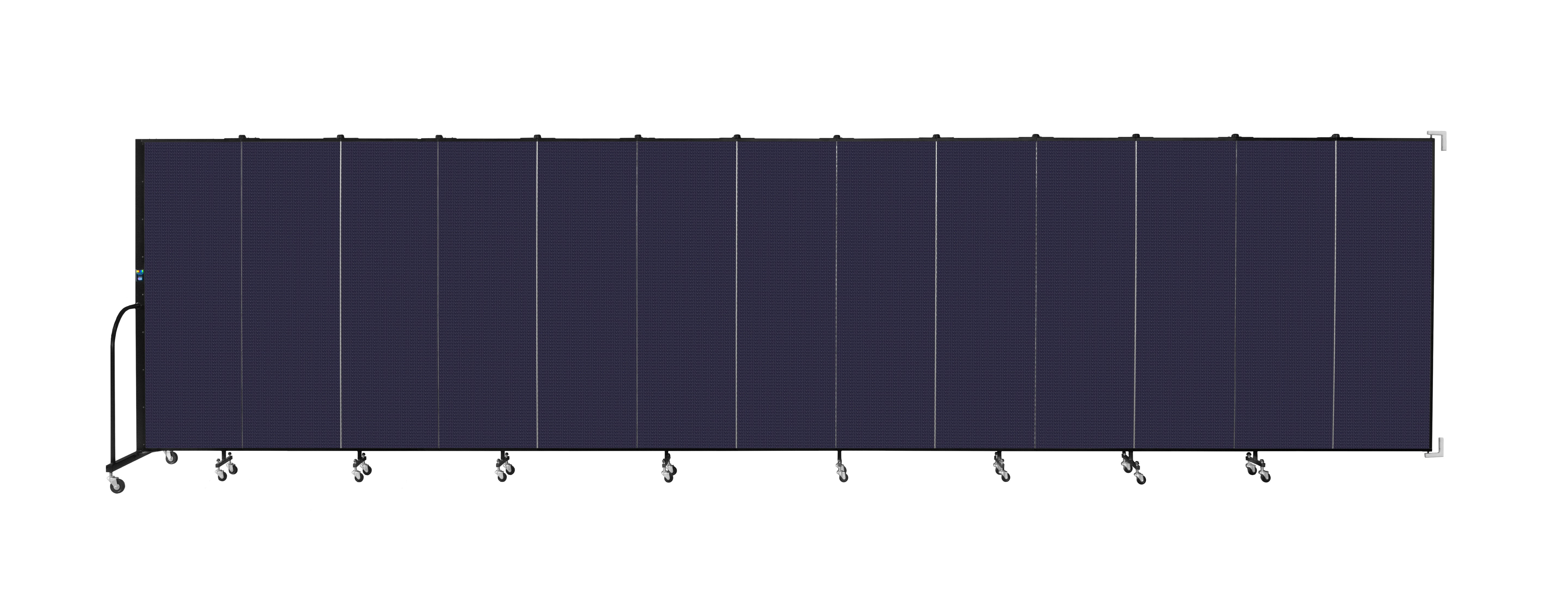 Wallmount Room Divider - 6'H x 23' 10" - 13 Panel, Navy, Fabric