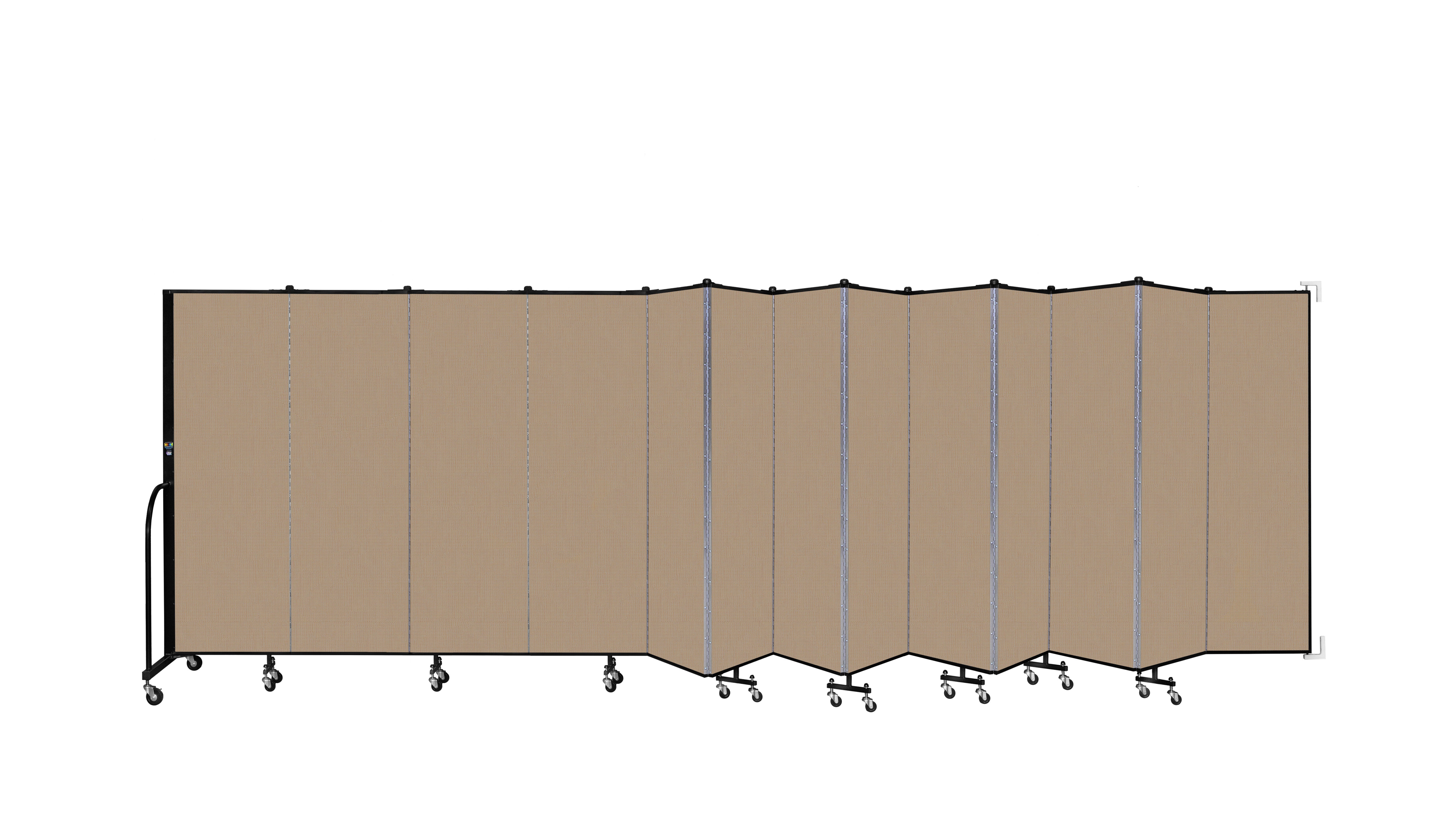 Wallmount Room Divider - 6'H x 23' 10" - 13 Panel, Desert, Fabric