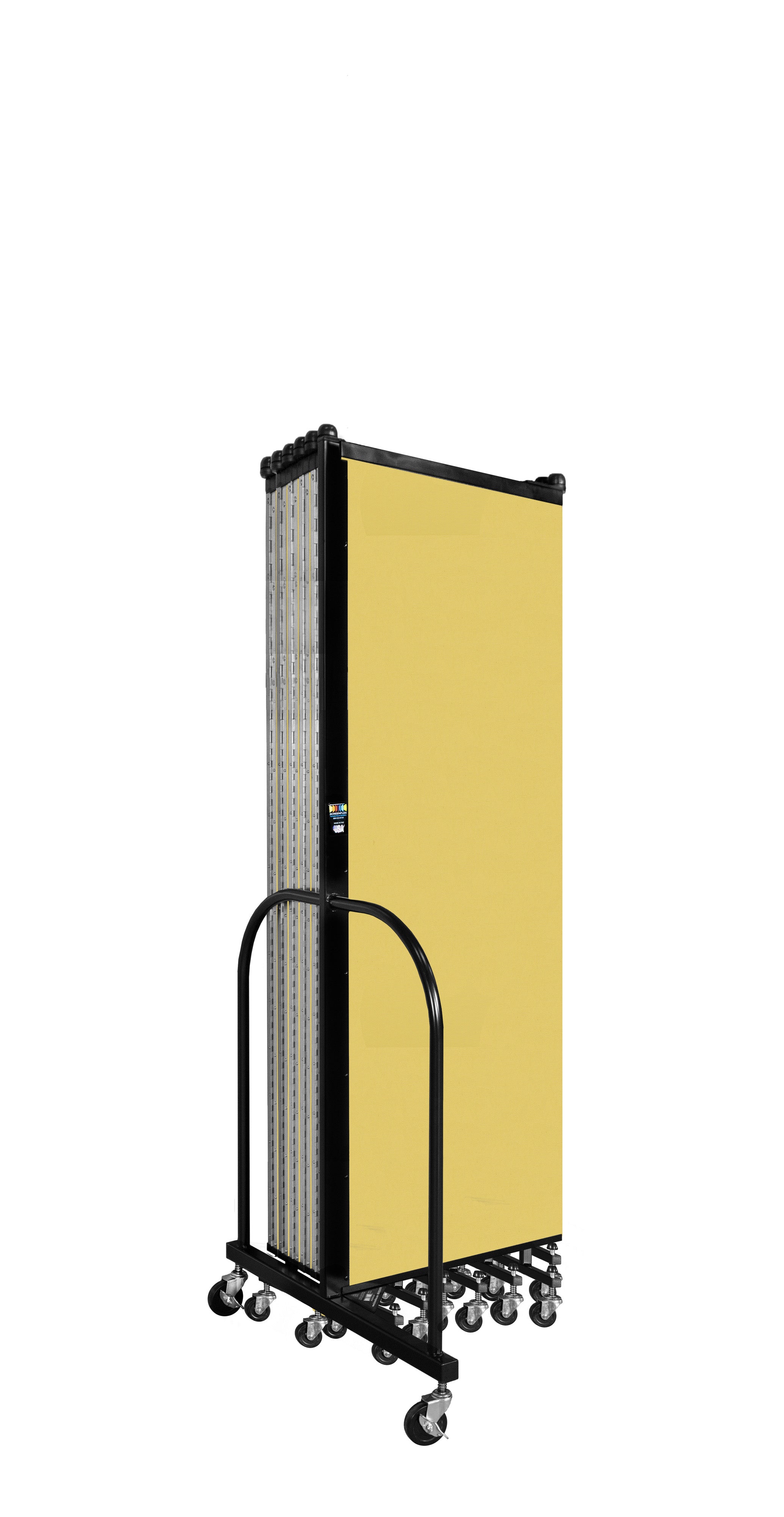 Wallmount Room Divider - 6'H x 23' 10" - 13 Panel, Primary Yellow, Fabric