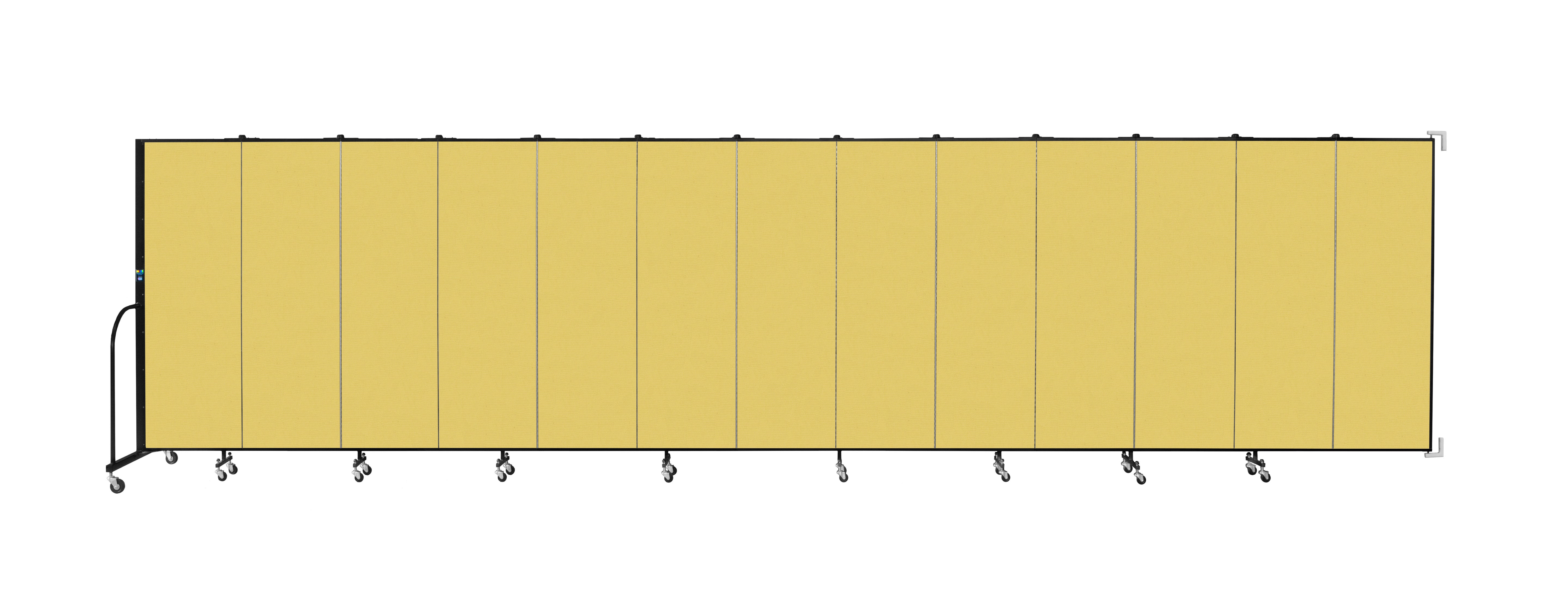 Wallmount Room Divider - 6'H x 23' 10" - 13 Panel, Primary Yellow, Fabric