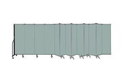 Wallmount Room Divider - 6'H x 23' 10" - 13 Panel, Sea Green, Fabric