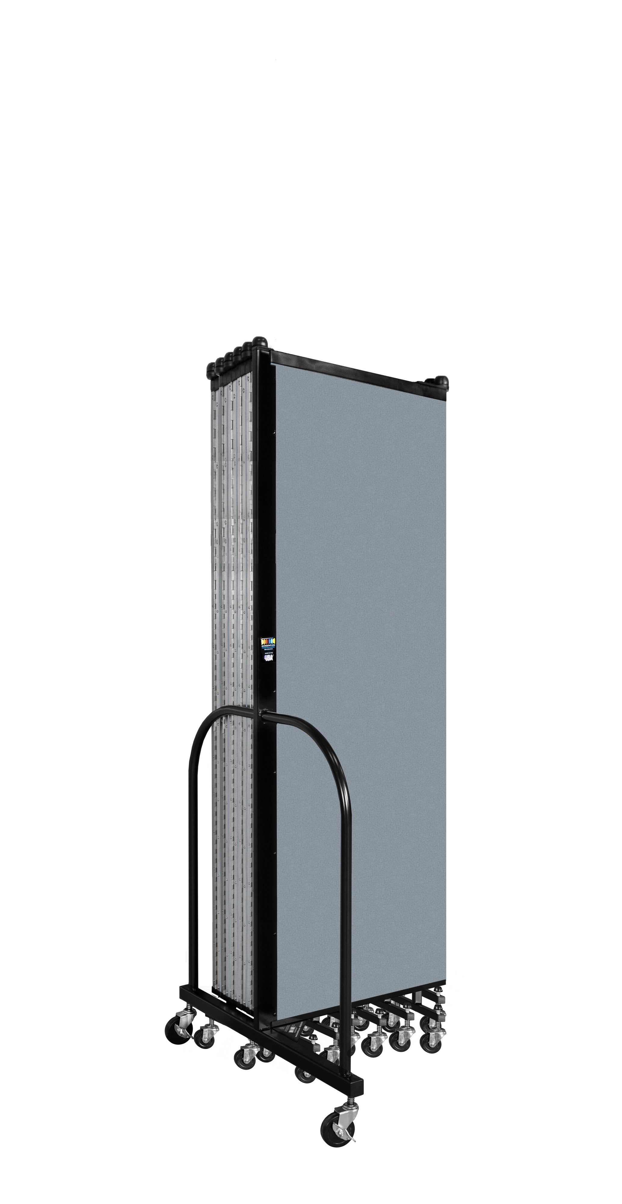 Wallmount Room Divider - 6'H x 23' 10" - 13 Panel, Blue Tide, Vinyl