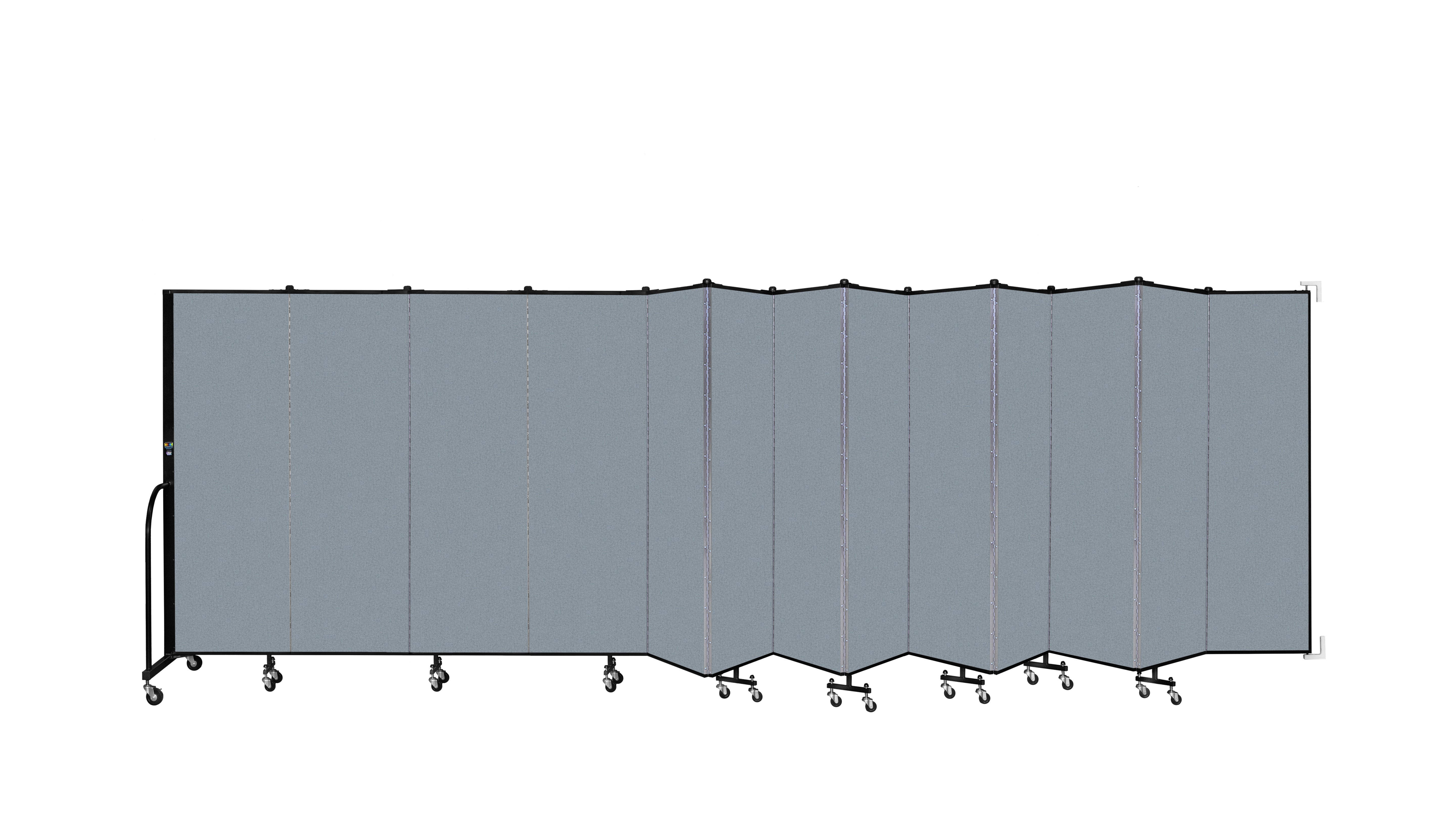 Wallmount Room Divider - 6'H x 23' 10" - 13 Panel, Blue Tide, Vinyl