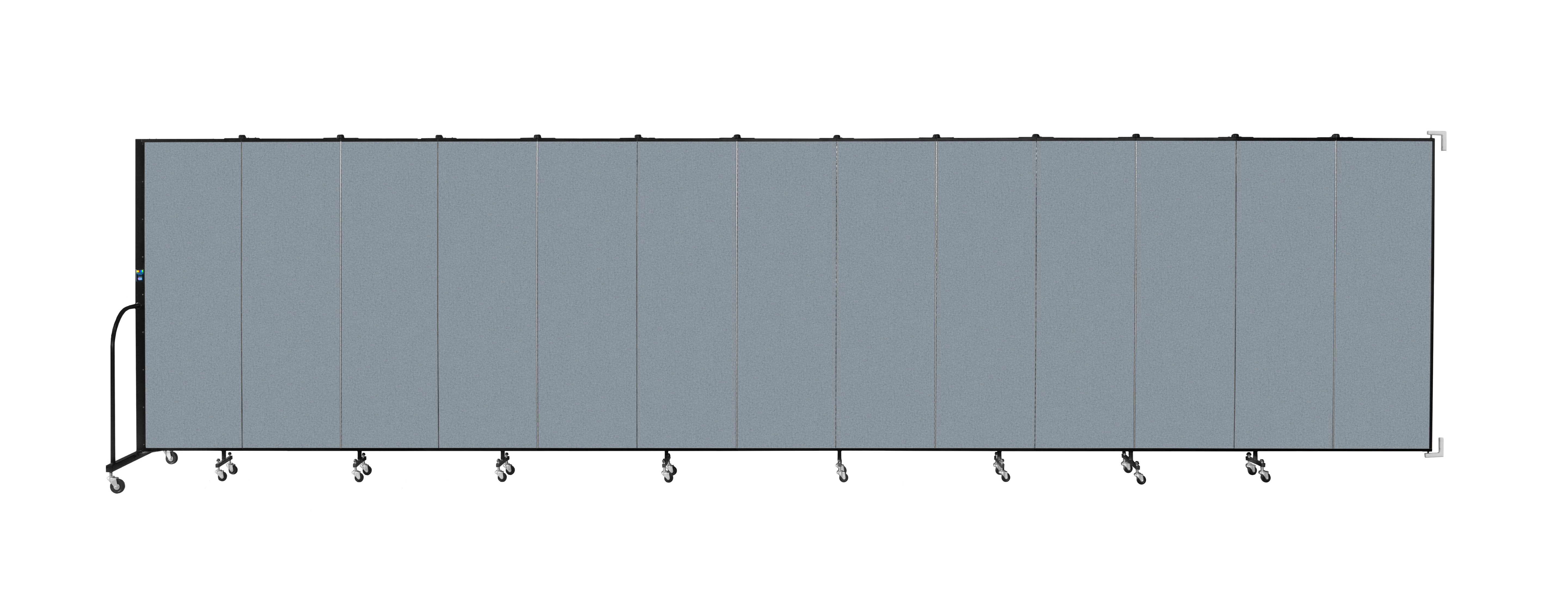 Wallmount Room Divider - 6'H x 23' 10" - 13 Panel, Blue Tide, Vinyl