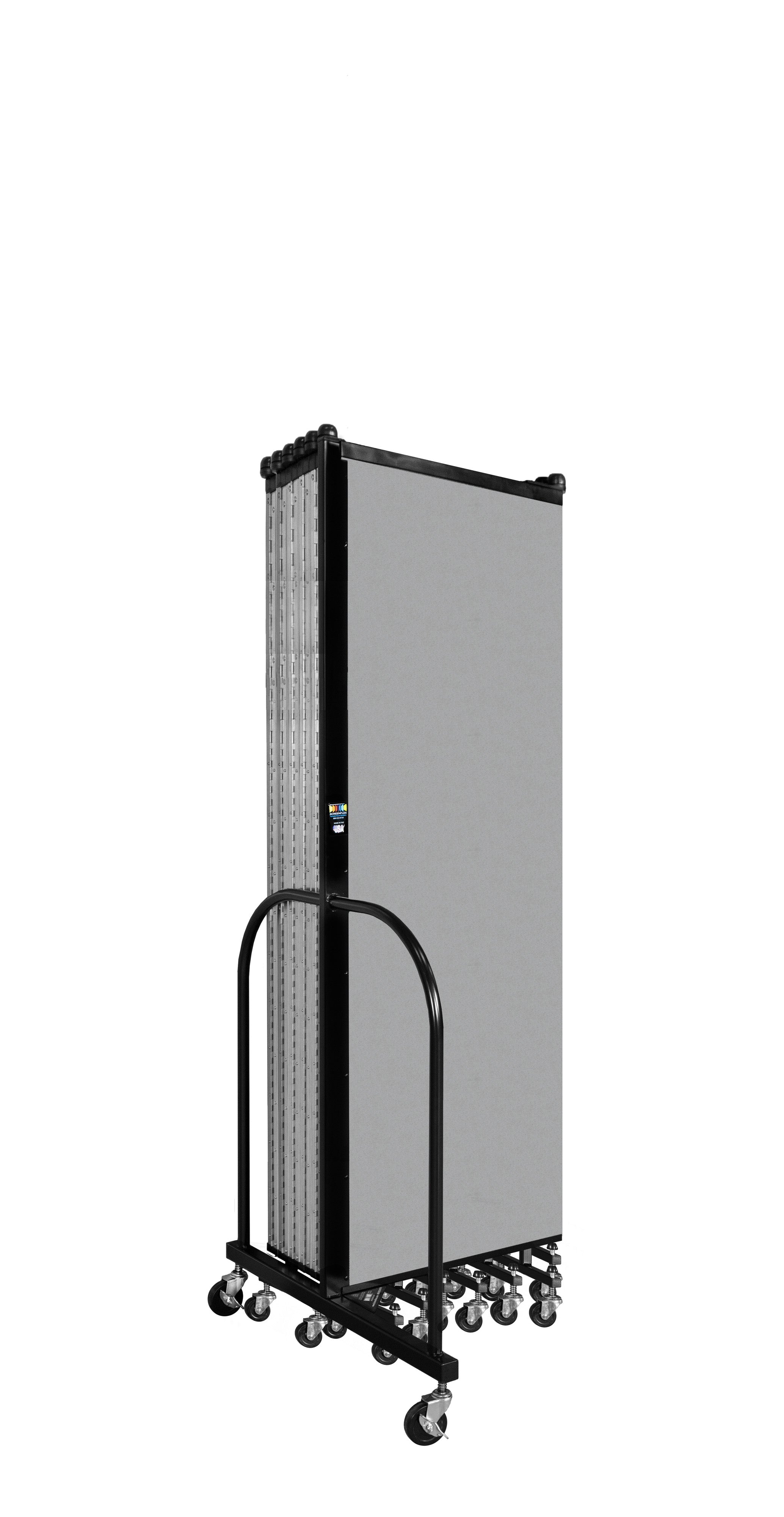 Wallmount Room Divider - 6'H x 23' 10" - 13 Panel, Granite, Vinyl