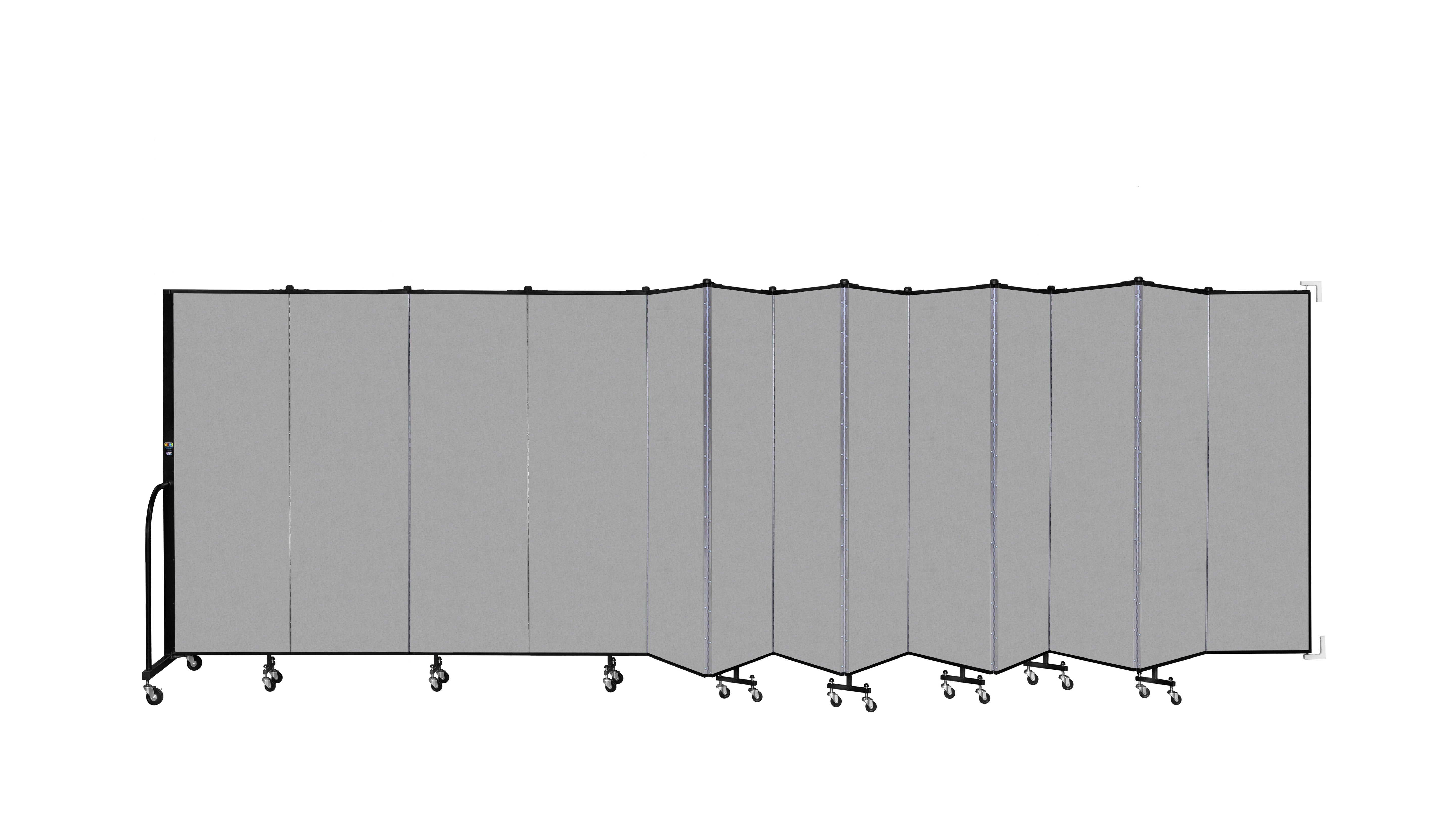 Wallmount Room Divider - 6'H x 23' 10" - 13 Panel, Granite, Vinyl