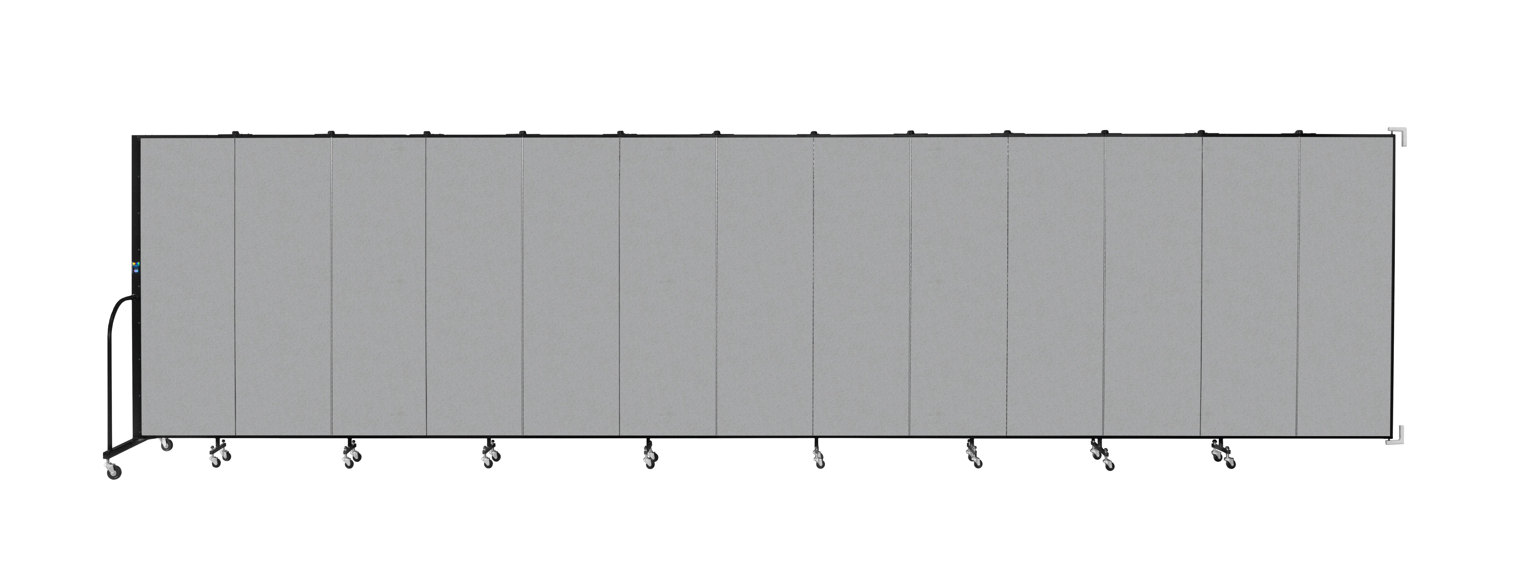 Wallmount Room Divider - 6'H x 23' 10" - 13 Panel, Granite, Vinyl